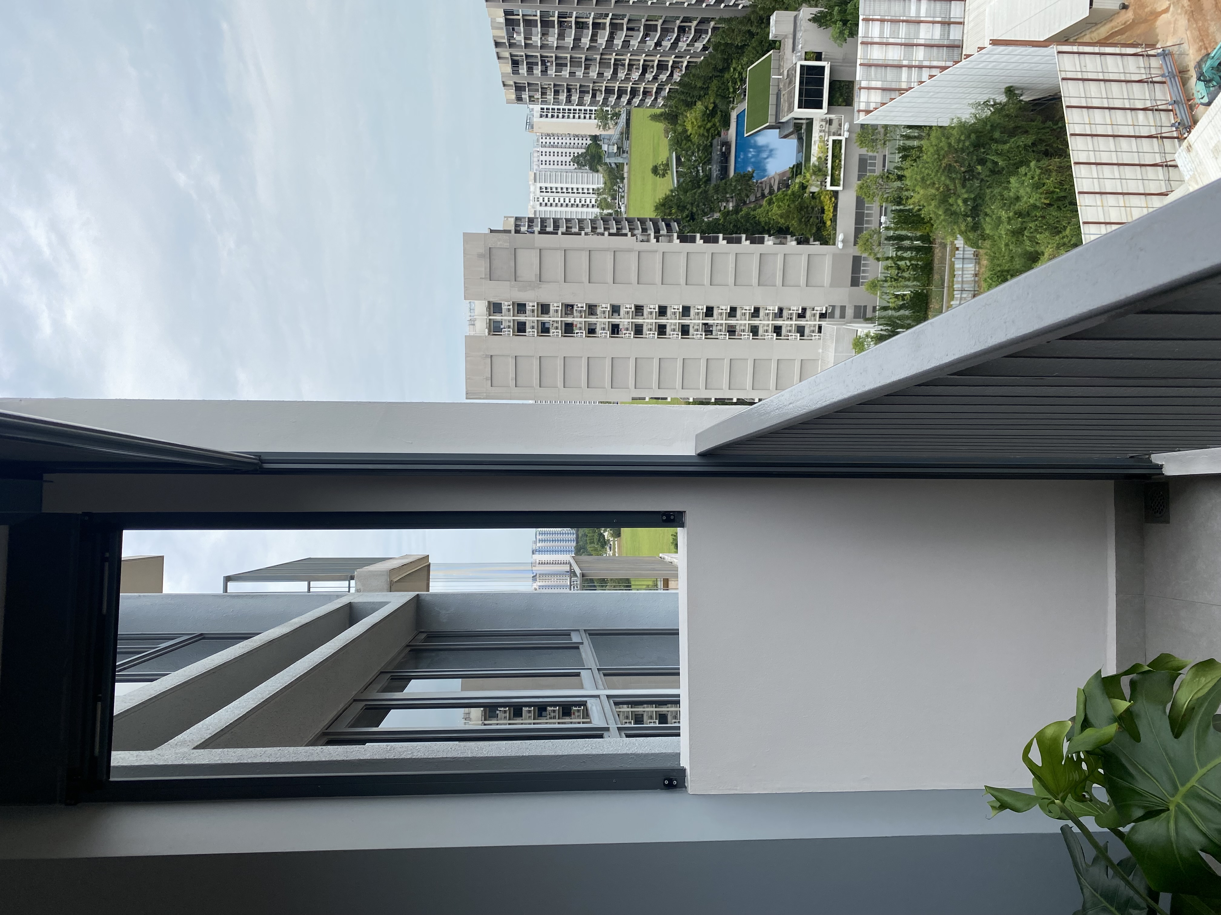 Our (almost) 5 metres long balcony doubling as service yard - Modern apartment building, tall residential buildings, urban