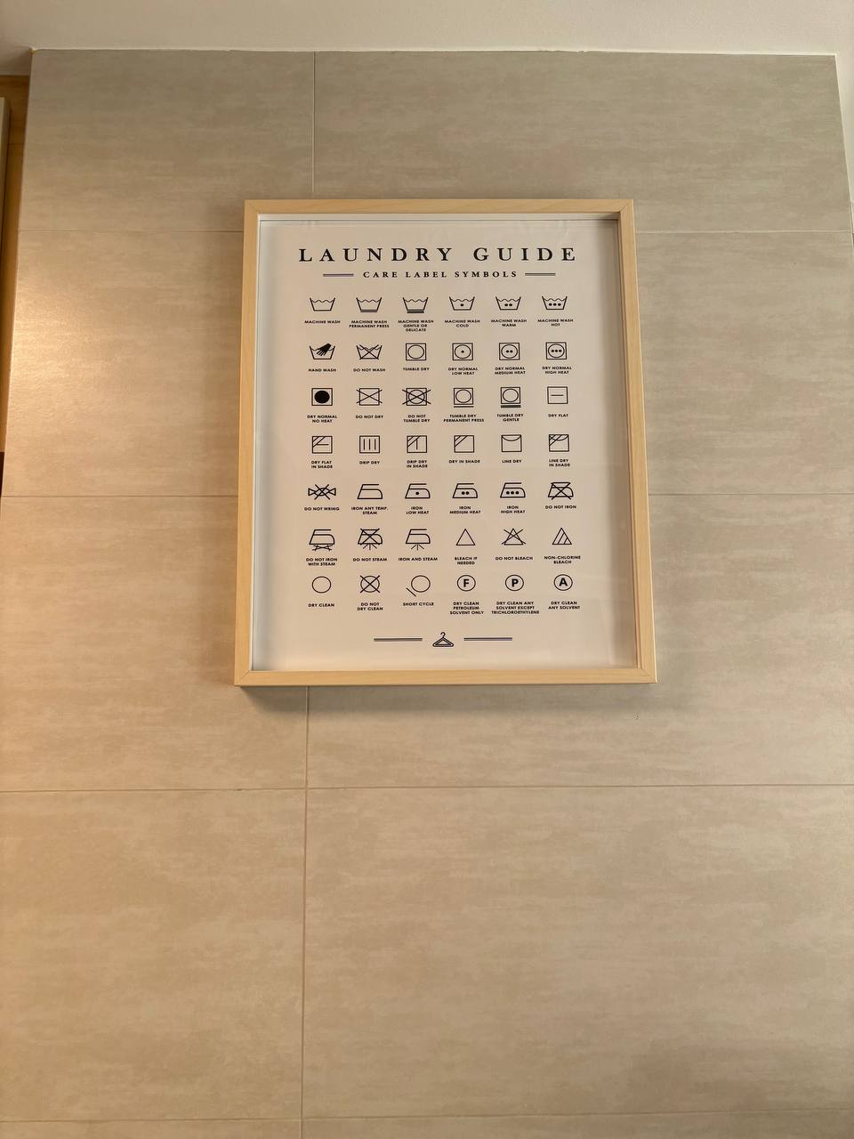 Simple & clutter-free Service Yard with zero built-ins - Laundry guide, care label symbols, step-by-step instructions, hand