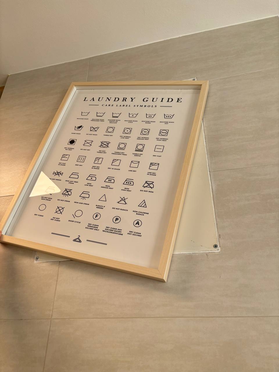 Simple & clutter-free Service Yard with zero built-ins - Laundry Guide Care Label Symbols, Step-by-Step Instructions, Hand