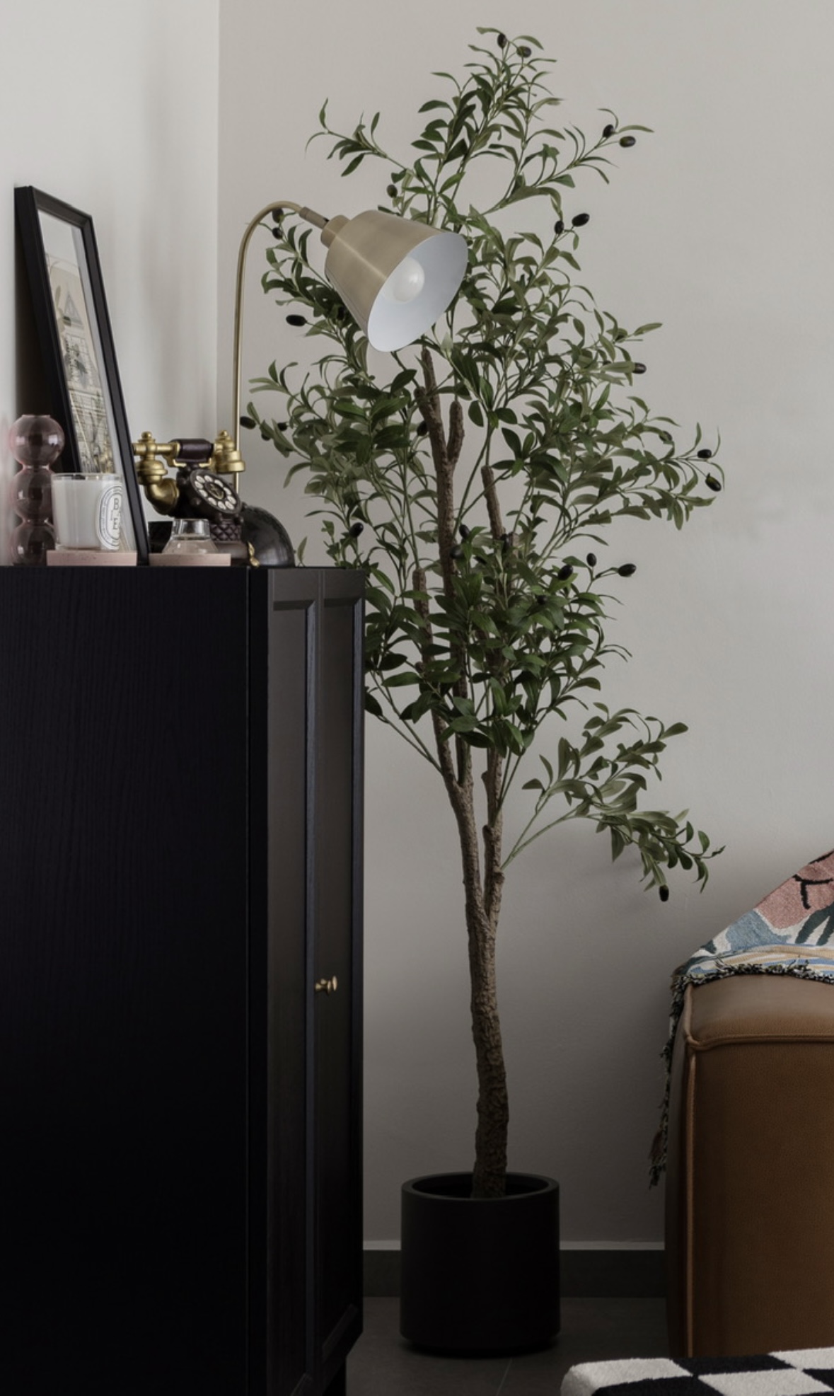 Easy ways to up your home aesthetic game! - black cabinet, green plant, indoor plant, modern decor, cozy corner, minimalist