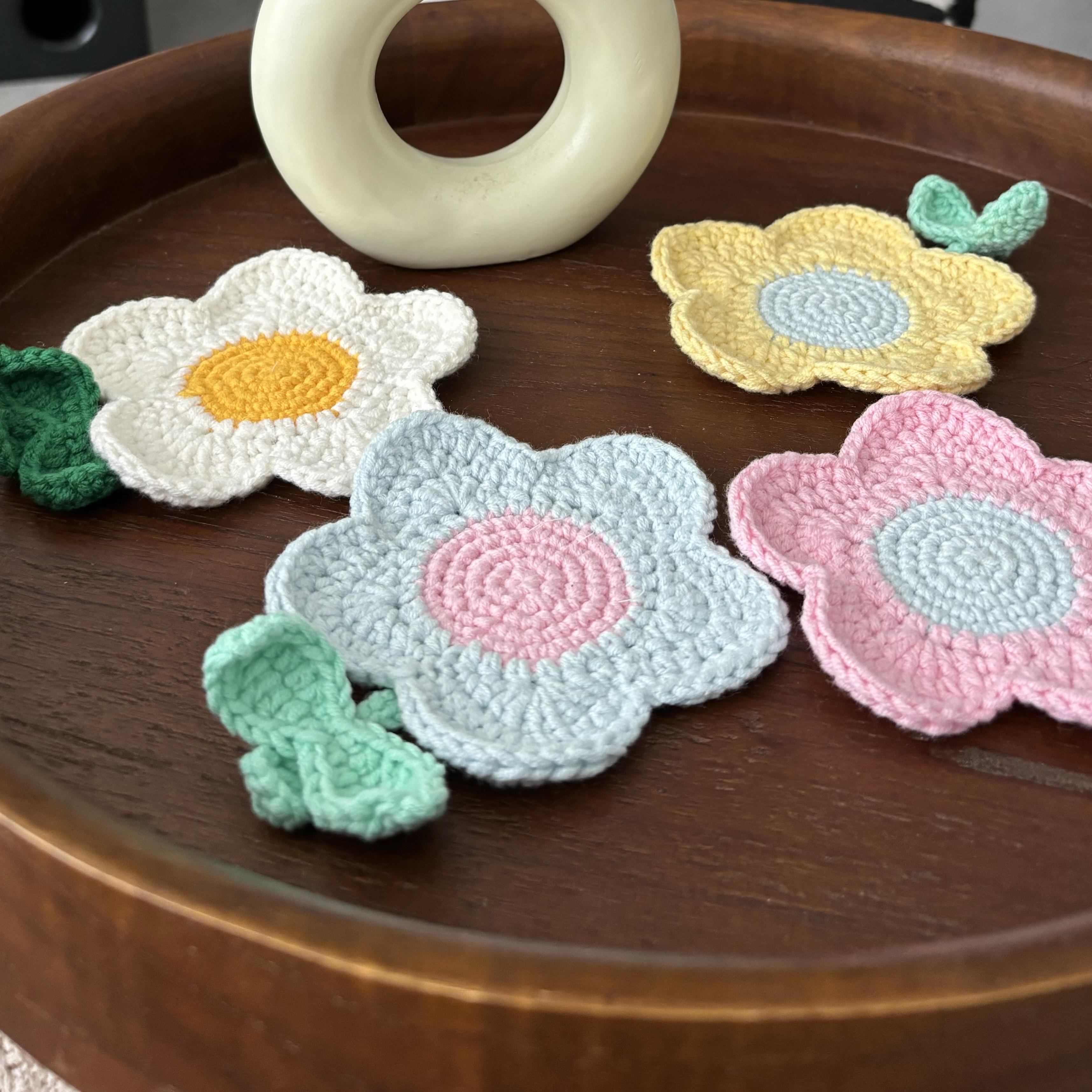 Easy ways to up your home aesthetic game! - Crocheted flower, pastel colors, crochet flower, flower petals, crocheted flower