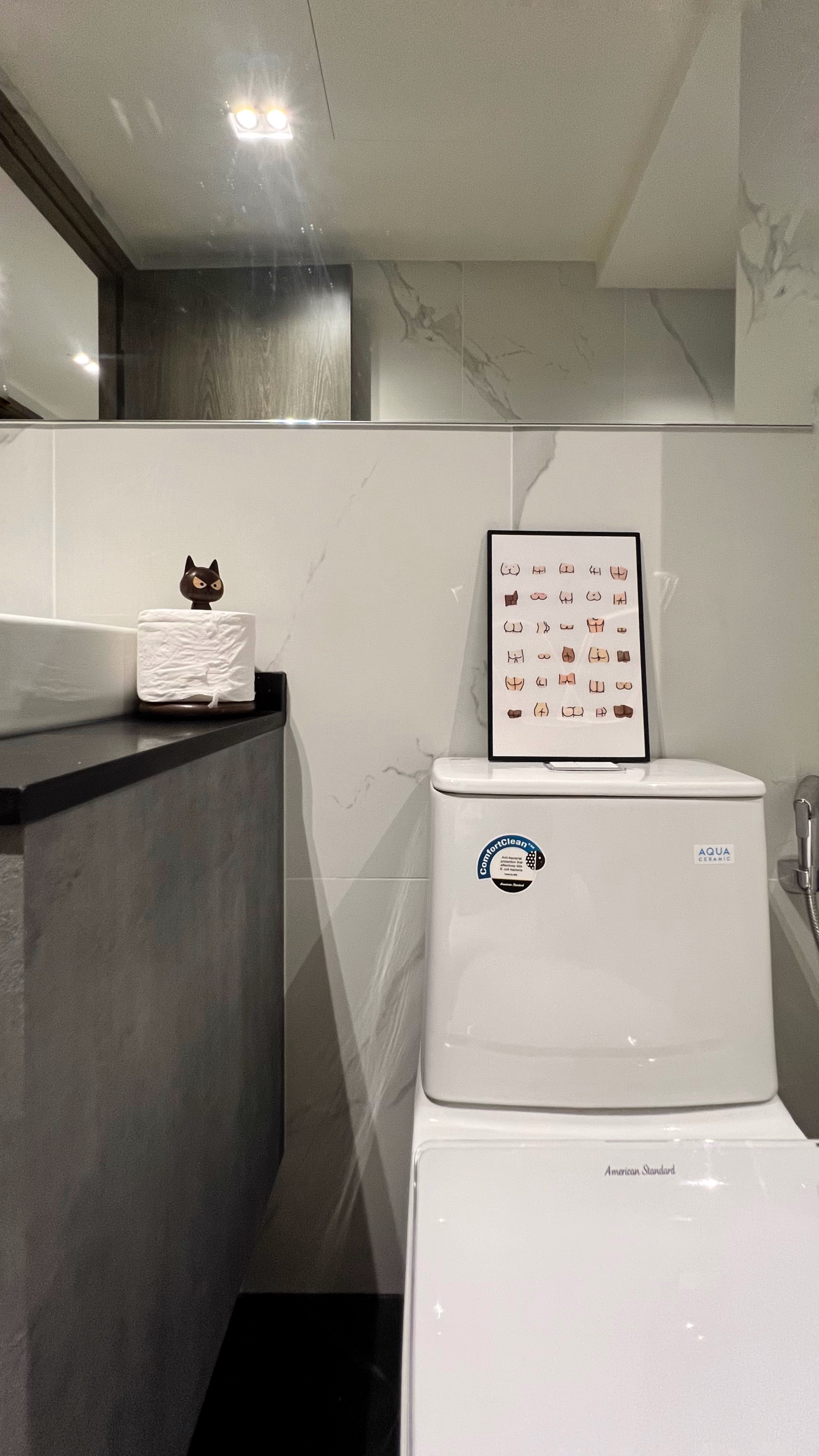 A Royal Retreat: Creating the Perfect Bath Sanctuary for ‘The Queen' - White modern bathroom with sleek design, black