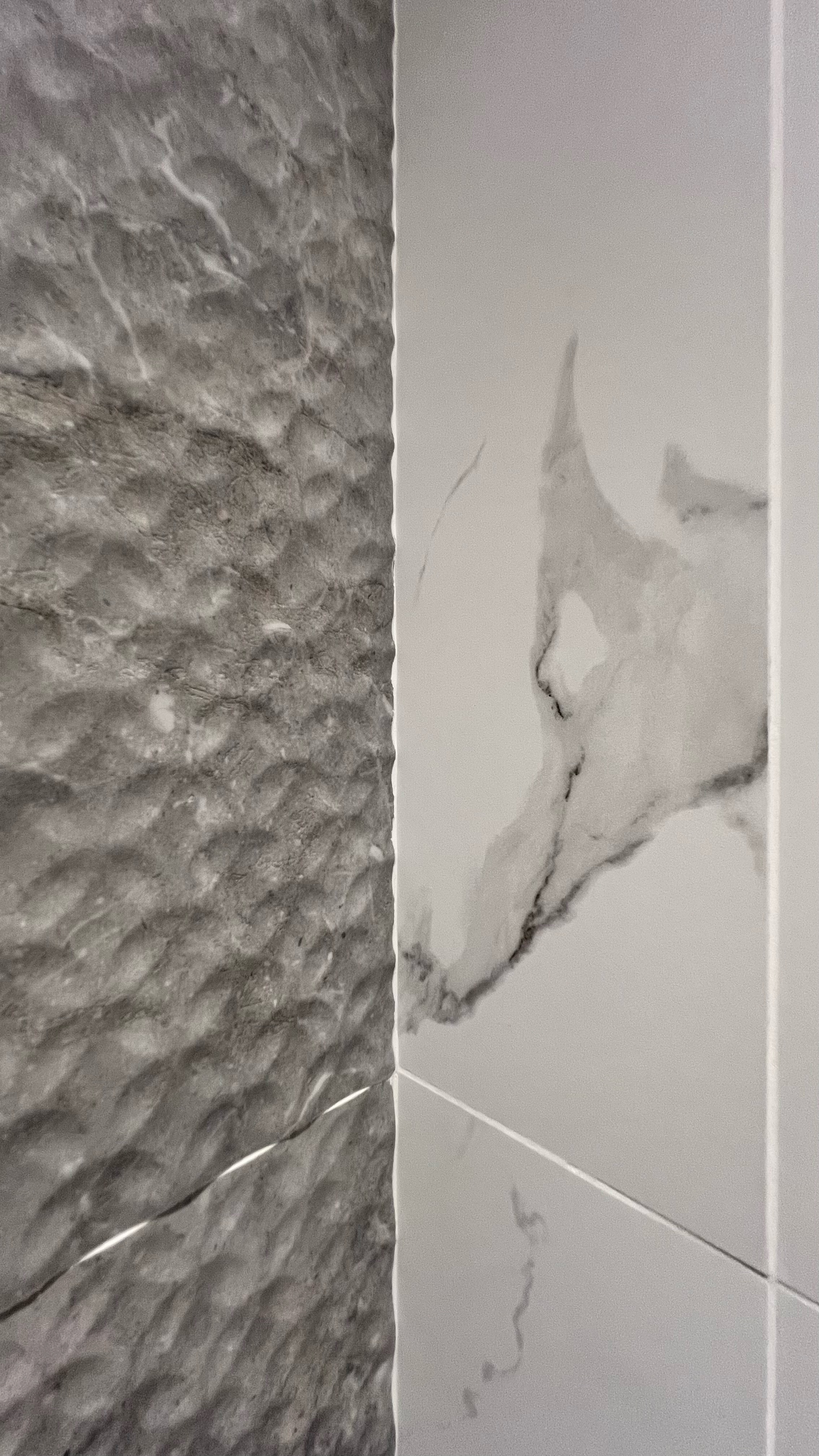 A Royal Retreat: Creating the Perfect Bath Sanctuary for ‘The Queen' - Monolithic stone texture, contrasting with smooth