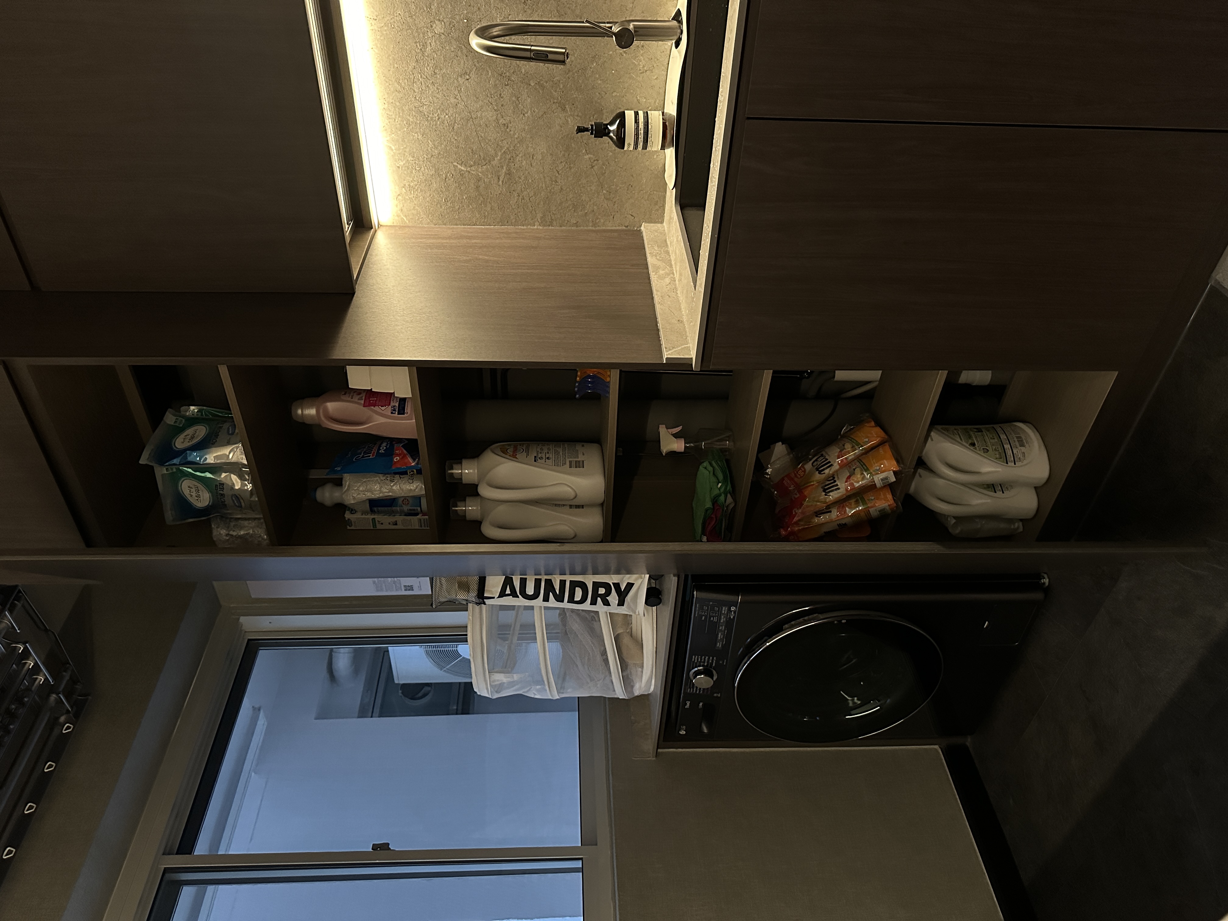 Service Yard Hack: Extending Our Kitchen & Creating a Spacious Feel - Under-cabinet storage, laundry detergent, soap