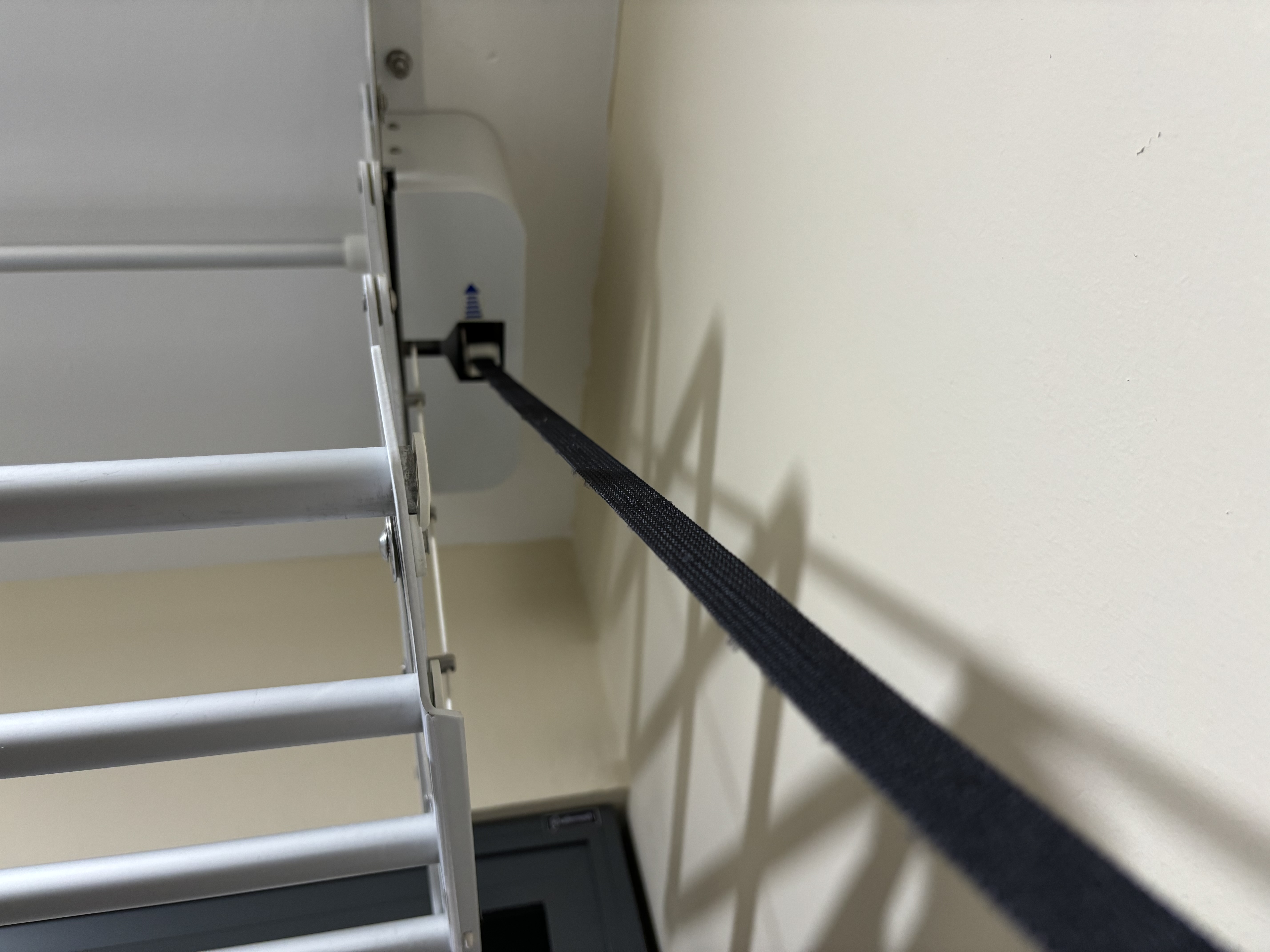 BTO Laundry Rack: To keep or not to keep? - wire, cable, strap, metal frame, ladder, white wall, shadow, ceiling, light