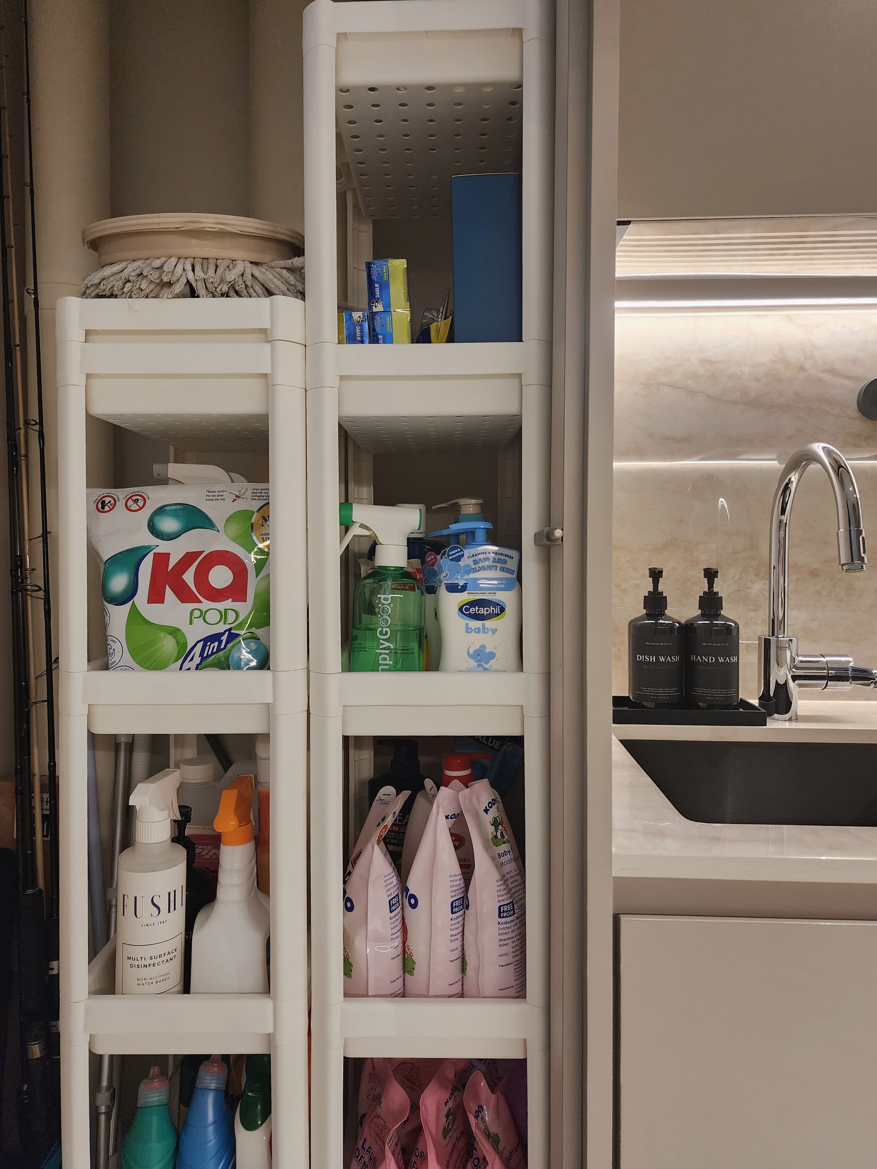 Our Kitchen Organisation: Peek Inside Our Cabinets & Drawers 👀 - Dish soap, hand wash, dishwashing liquid, baby shampoo