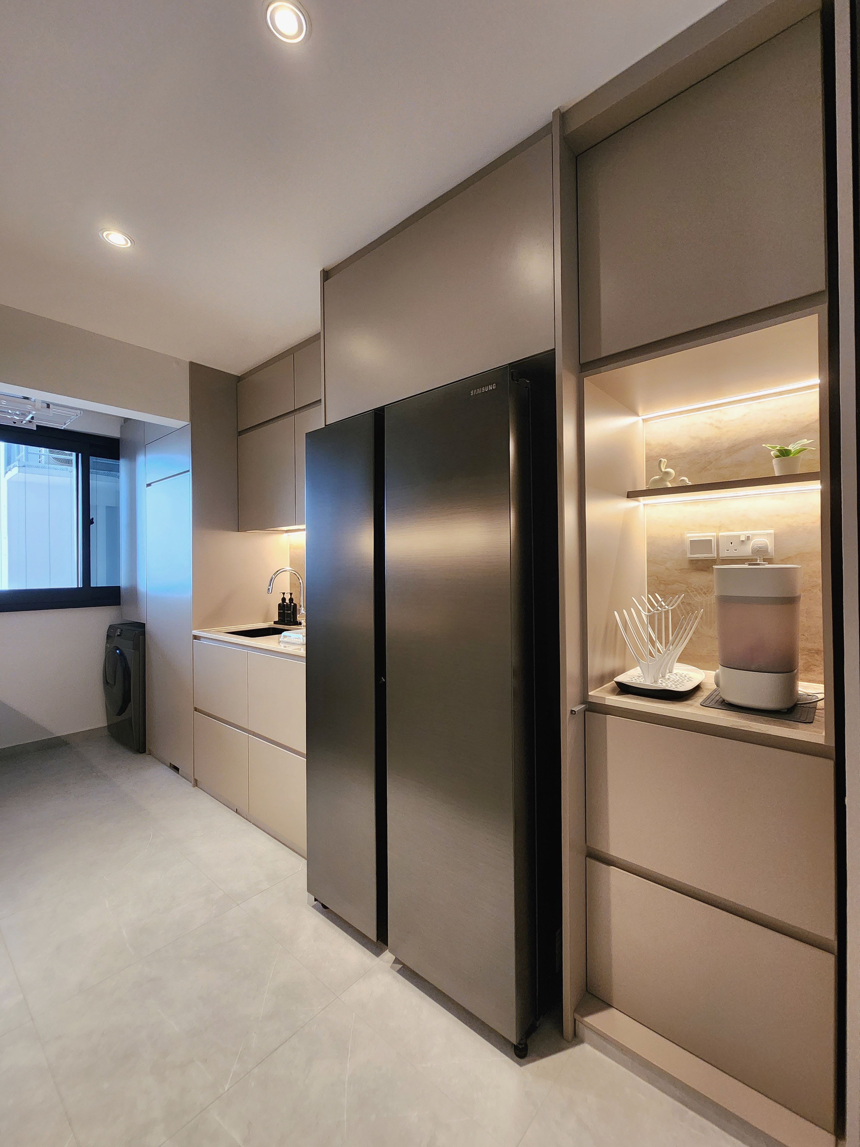 Our Kitchen Organisation: Peek Inside Our Cabinets & Drawers 👀 - Modern kitchen with sleek stainless steel refrigerator