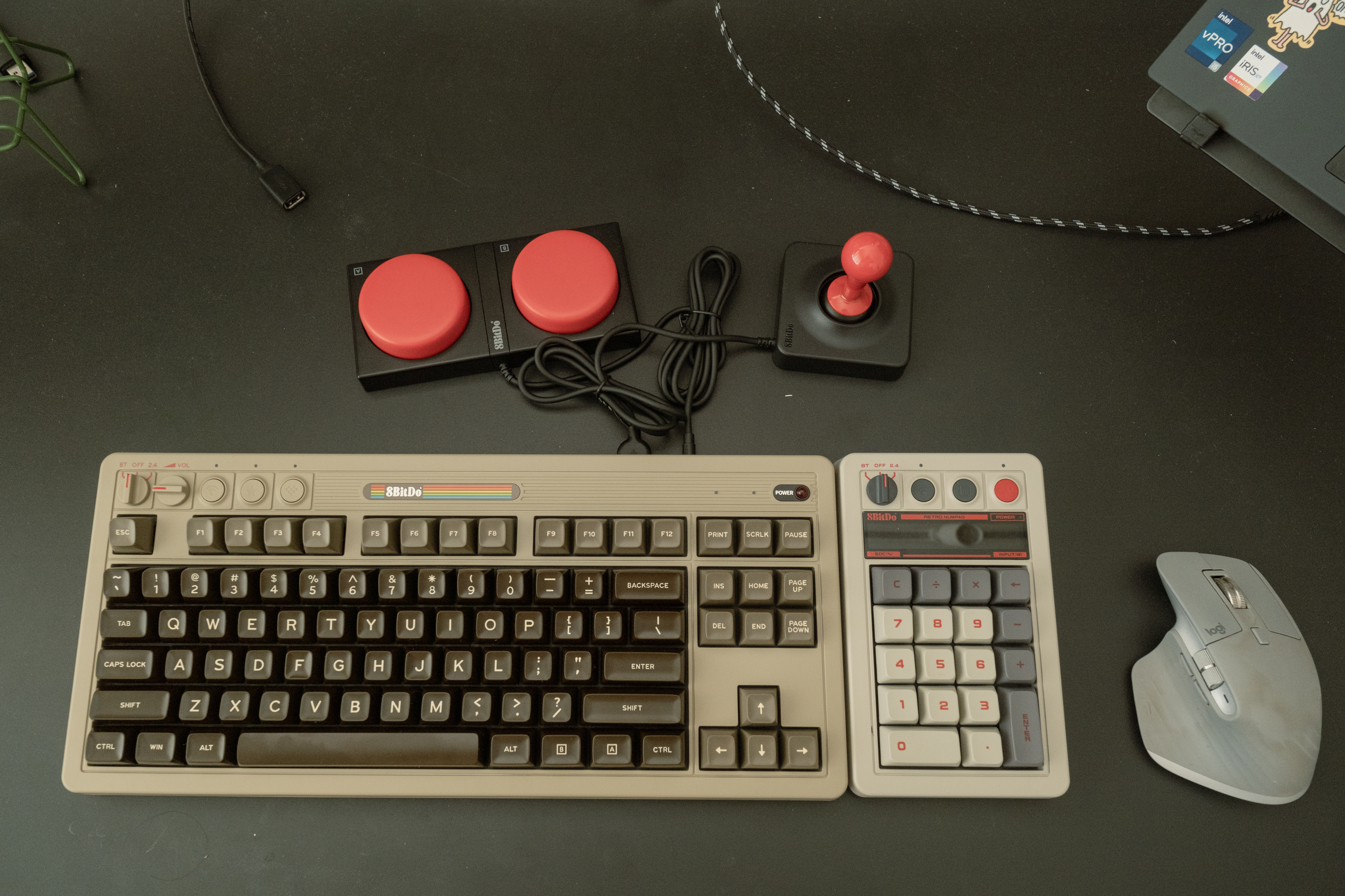 Maximising productivity in our study - 8-bit computer keyboard, vintage 8-bit keyboard, beige and black keyboard, numeric