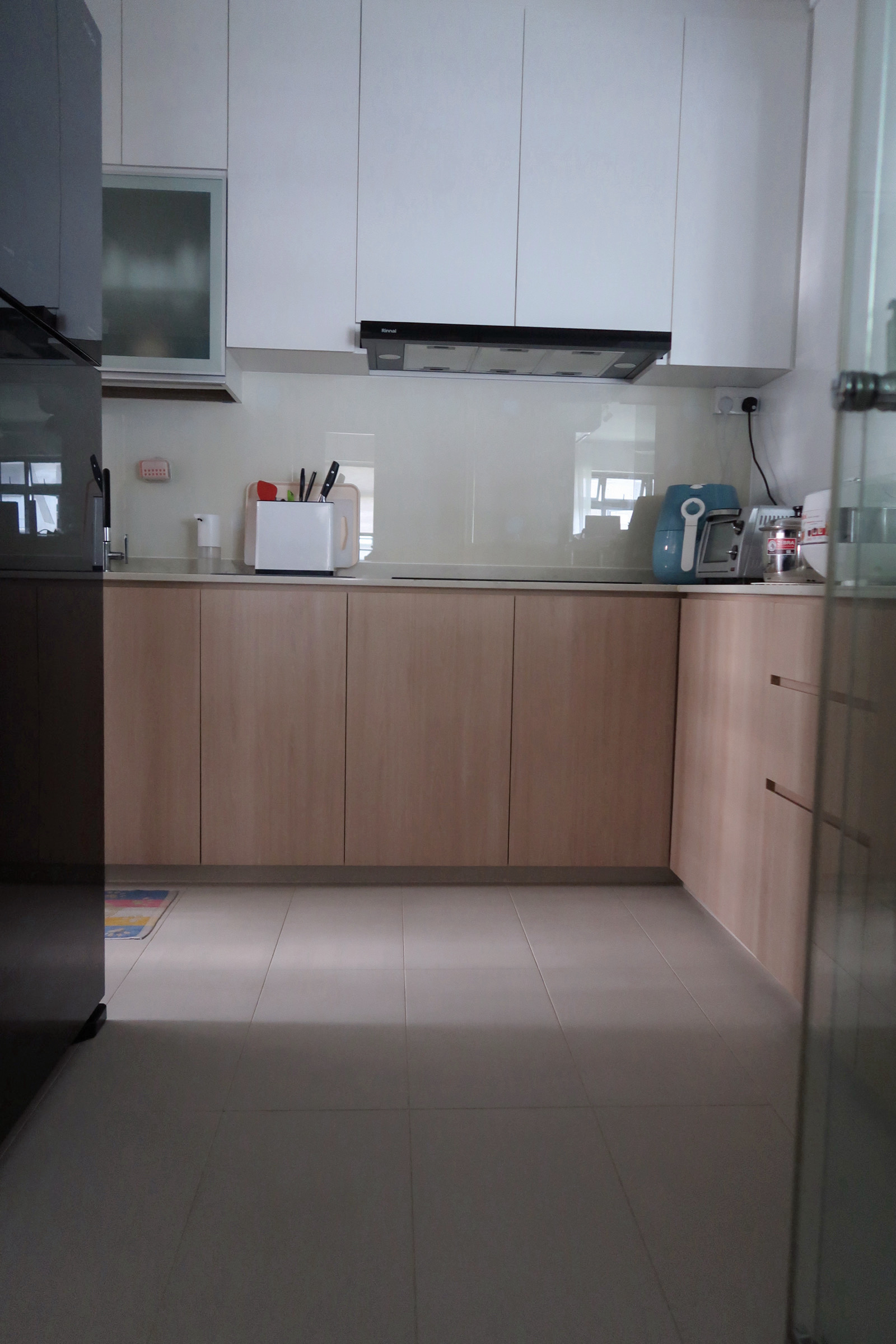 Our Enclosed Kitchen Organisation With Plenty Storage  - Kitchen cabinetry, white cabinets, modern design, light wood