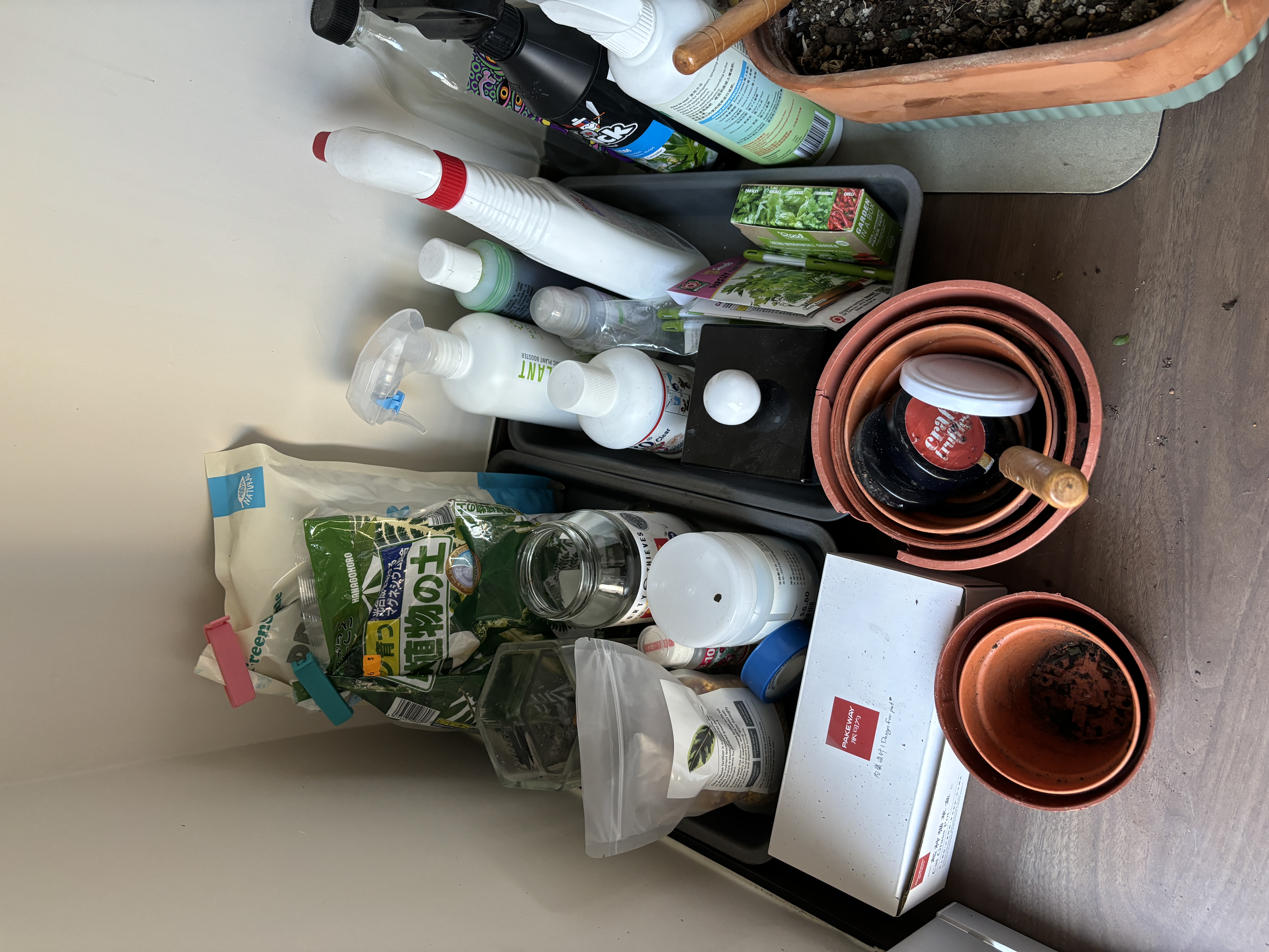 Organising Our Plant Care Corner - bottle, plant, soil, gardening, plant nutrients, compost, fertilizer, potting mix, plant