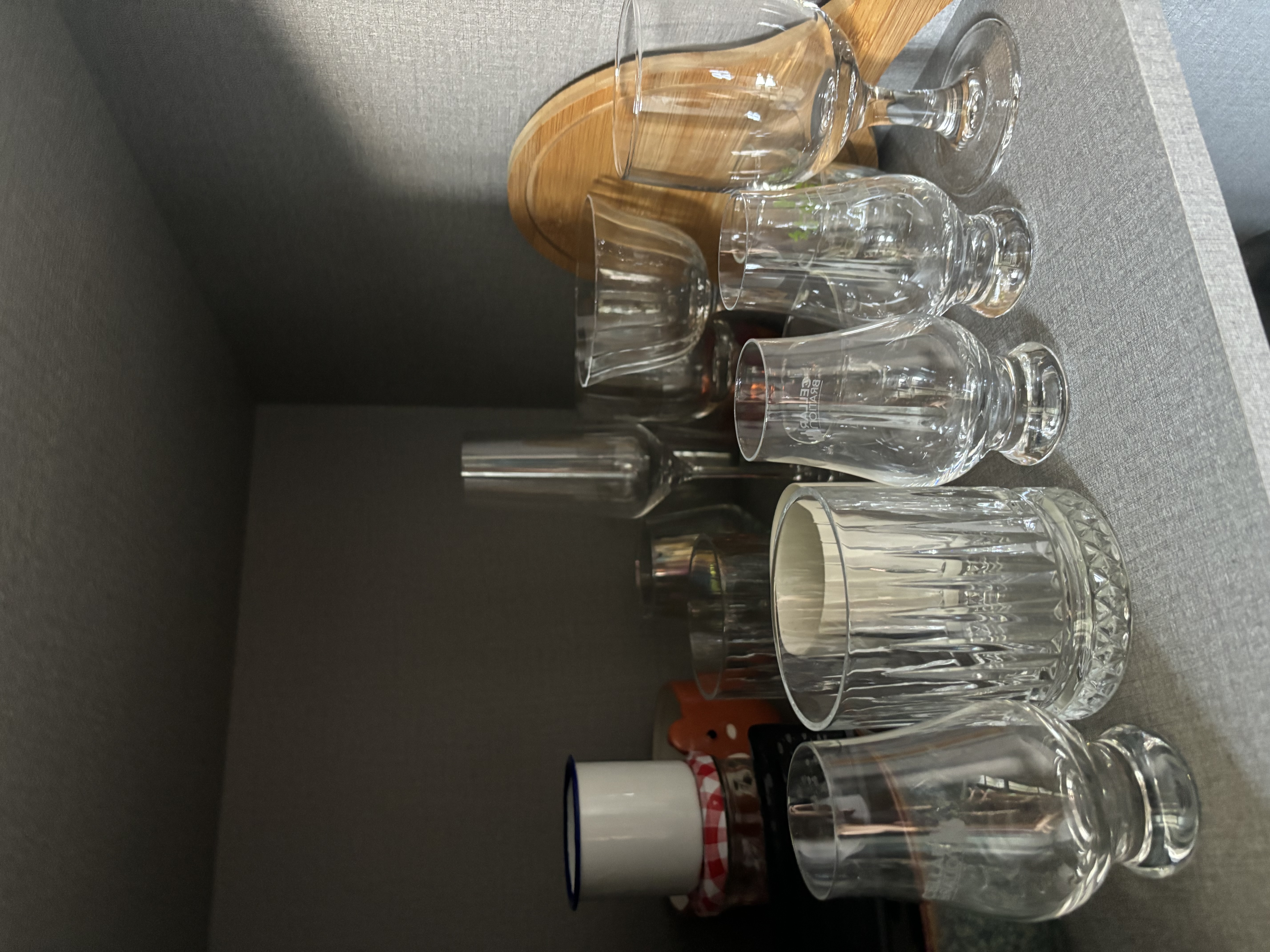 Tips and Tricks for a Functional and Organised Kitchen  - Clear glassware, glassware collection, empty glasses, kitchenware