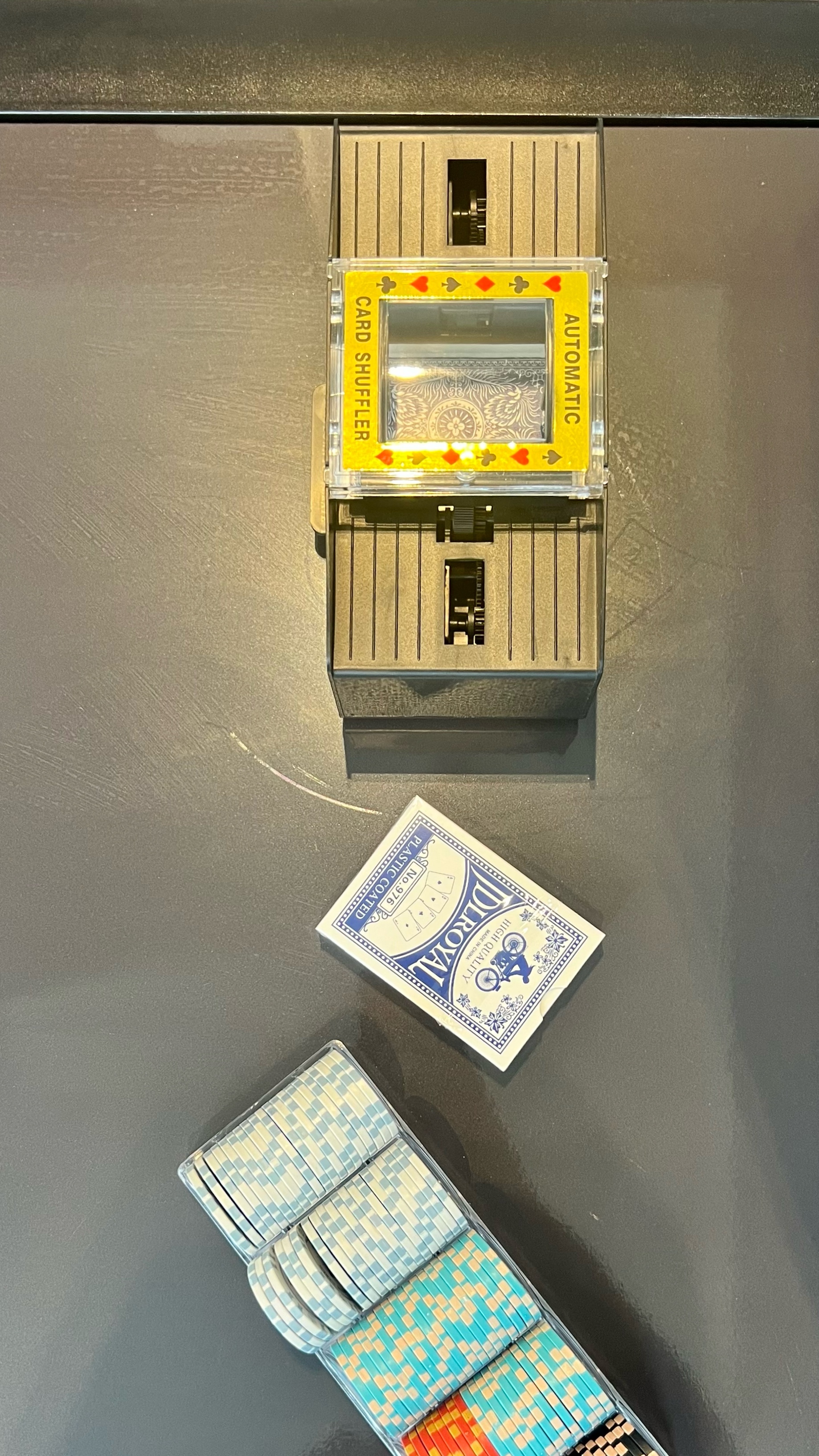 Mahjong, Movies, and My Frenemy: Tales from Entertainment Room - Classic slot machine with a yellow card slot and a card