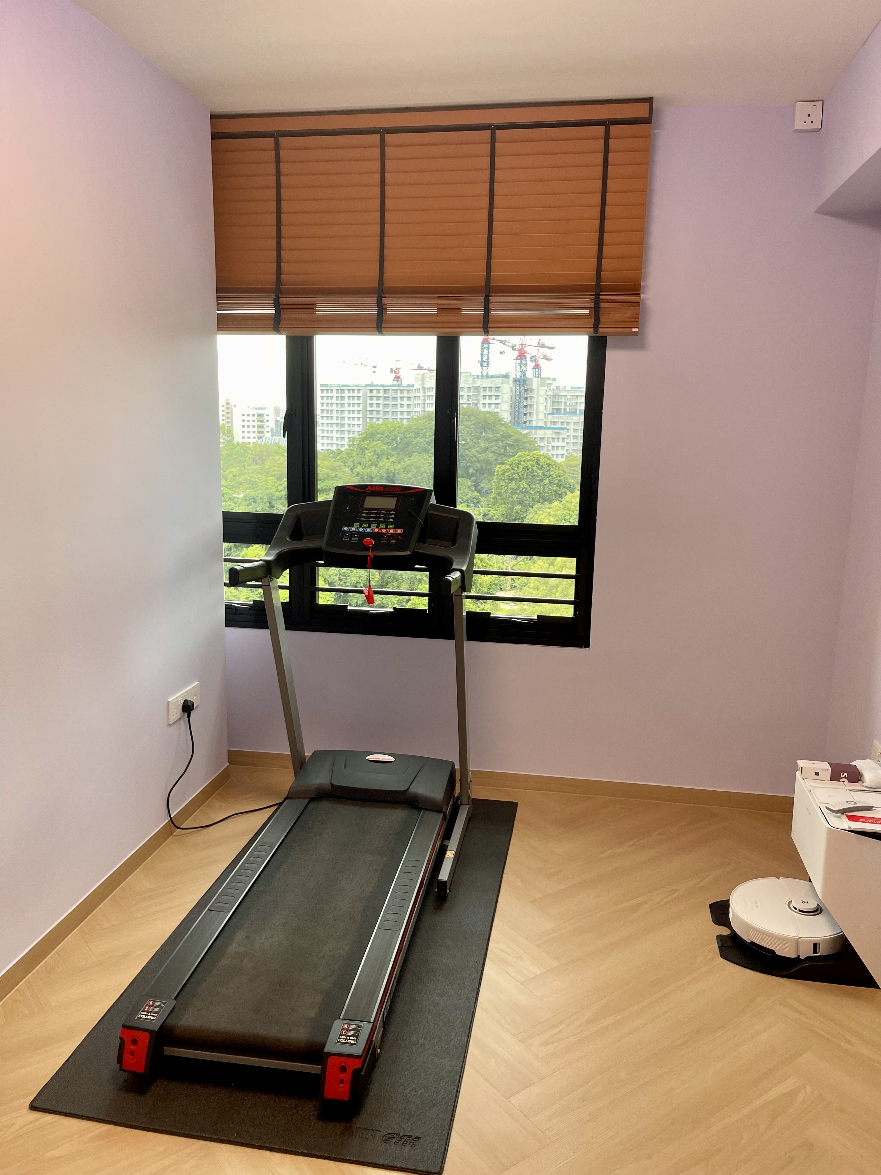 Our Workout Corner: Exercising With A Greenery View 🏃🏻‍♂️🏃🏻‍♀️🌳🌿 - Fitness center, treadmill, indoor exercise, home