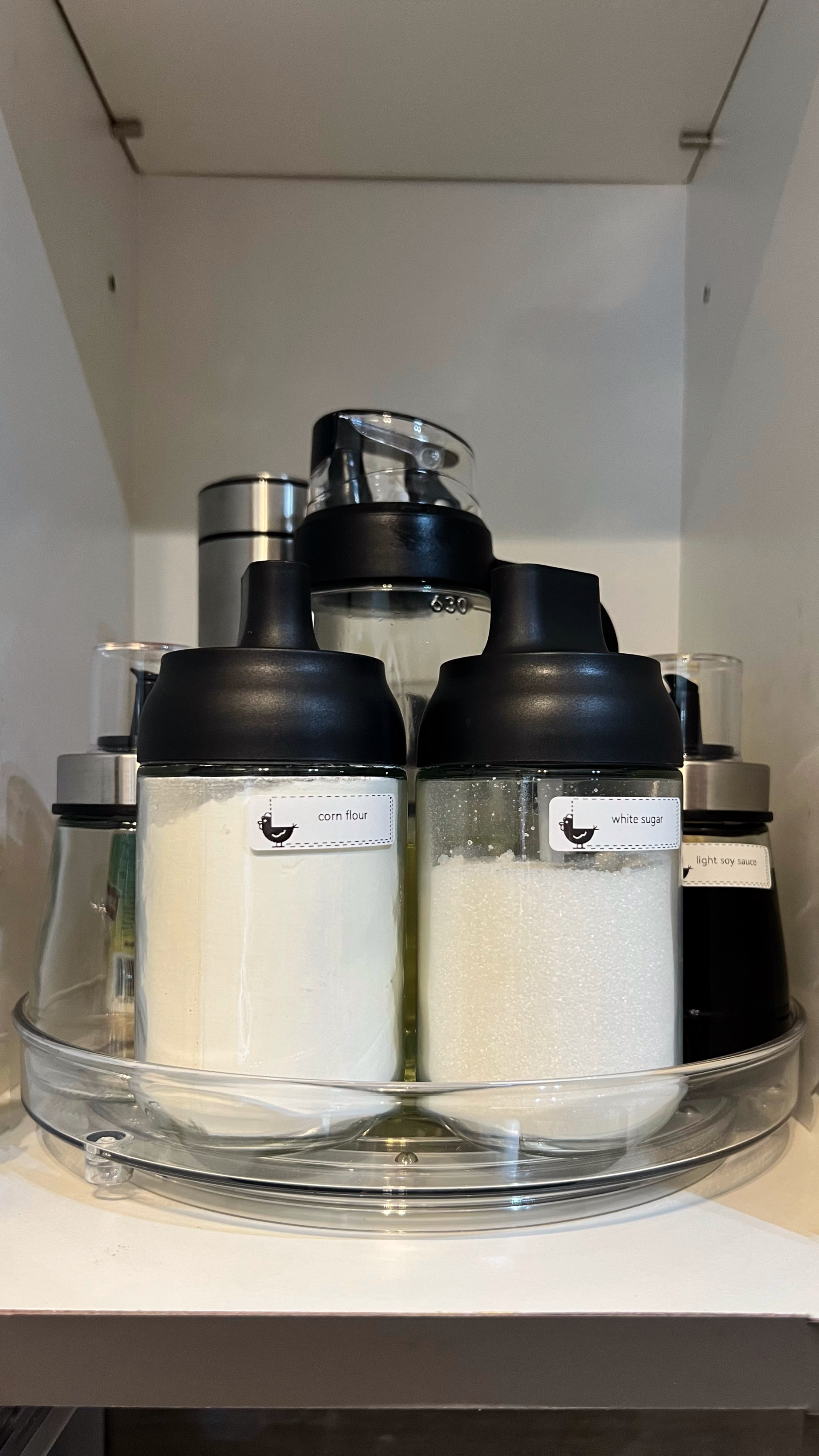 From Clutter to Calm: Transforming with Thoughtful Organization - corn flour, white sugar, light soy sauce, transparent