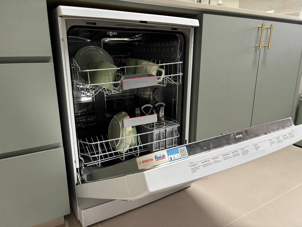 Worthy investments to reduce household chores - Dishwasher, stainless steel, open, kitchen, appliances, modern design, Bosch