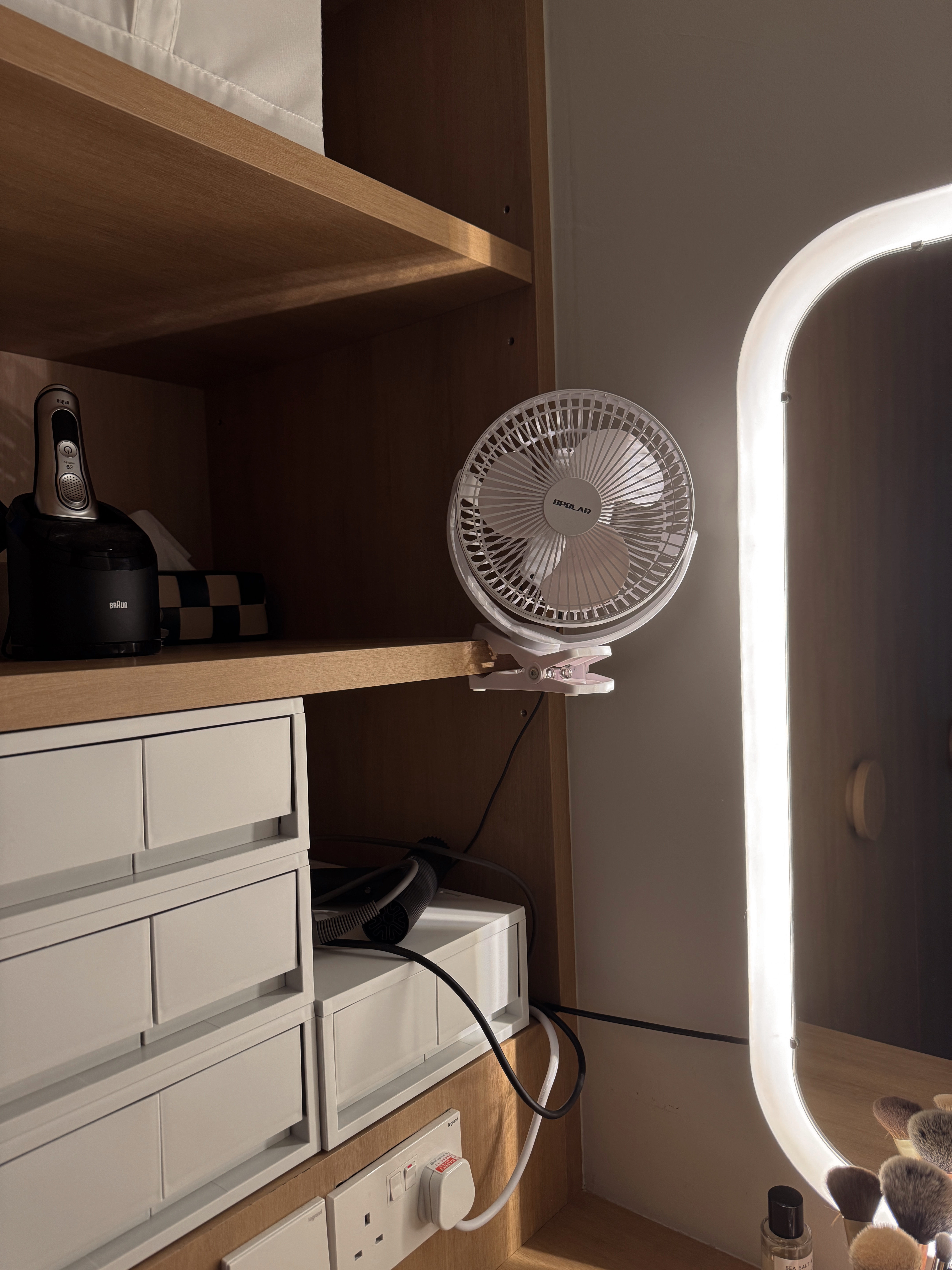 Home Reno Regrets - What We Could Have Done Differently - Shelf with various items, wooden shelf, black and white checkered