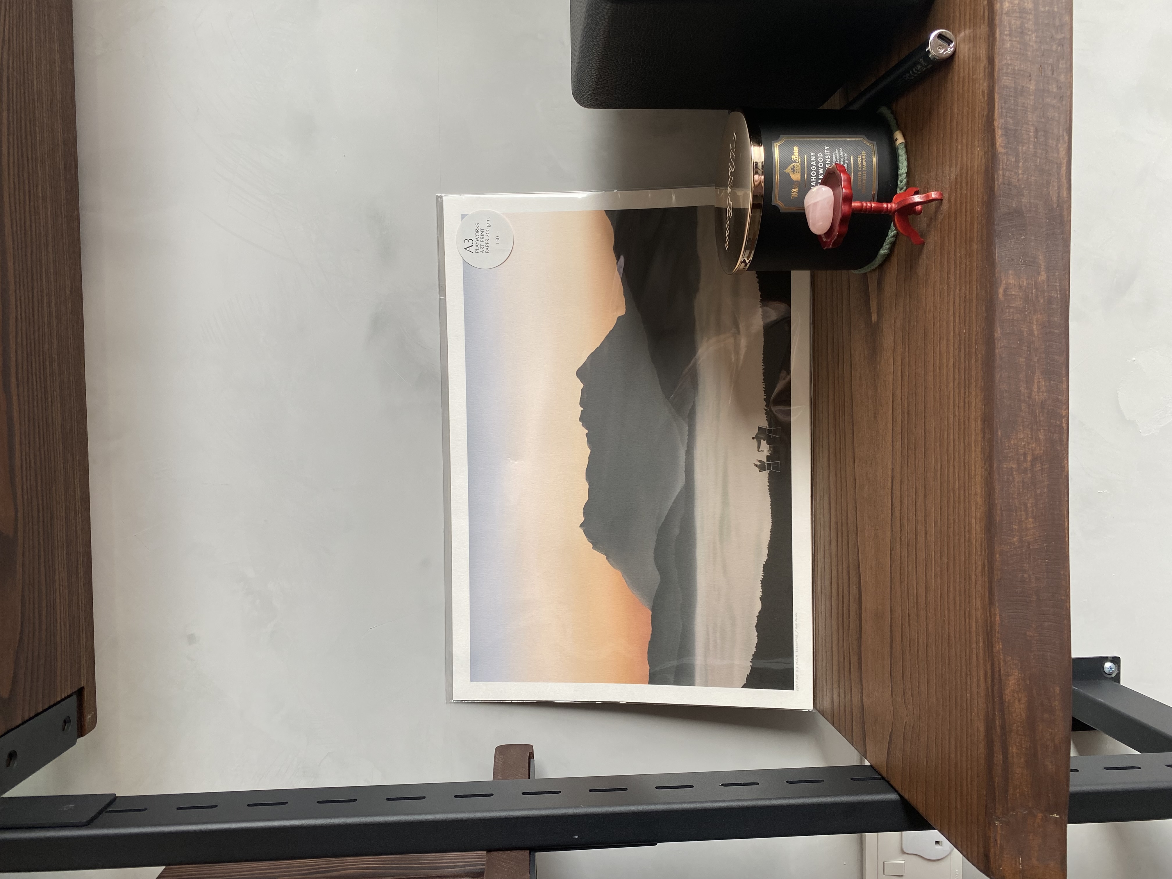 Aesthetic decorative, functional homewares at our place - Wooden shelf, minimalist design, modern decor, abstract art, black