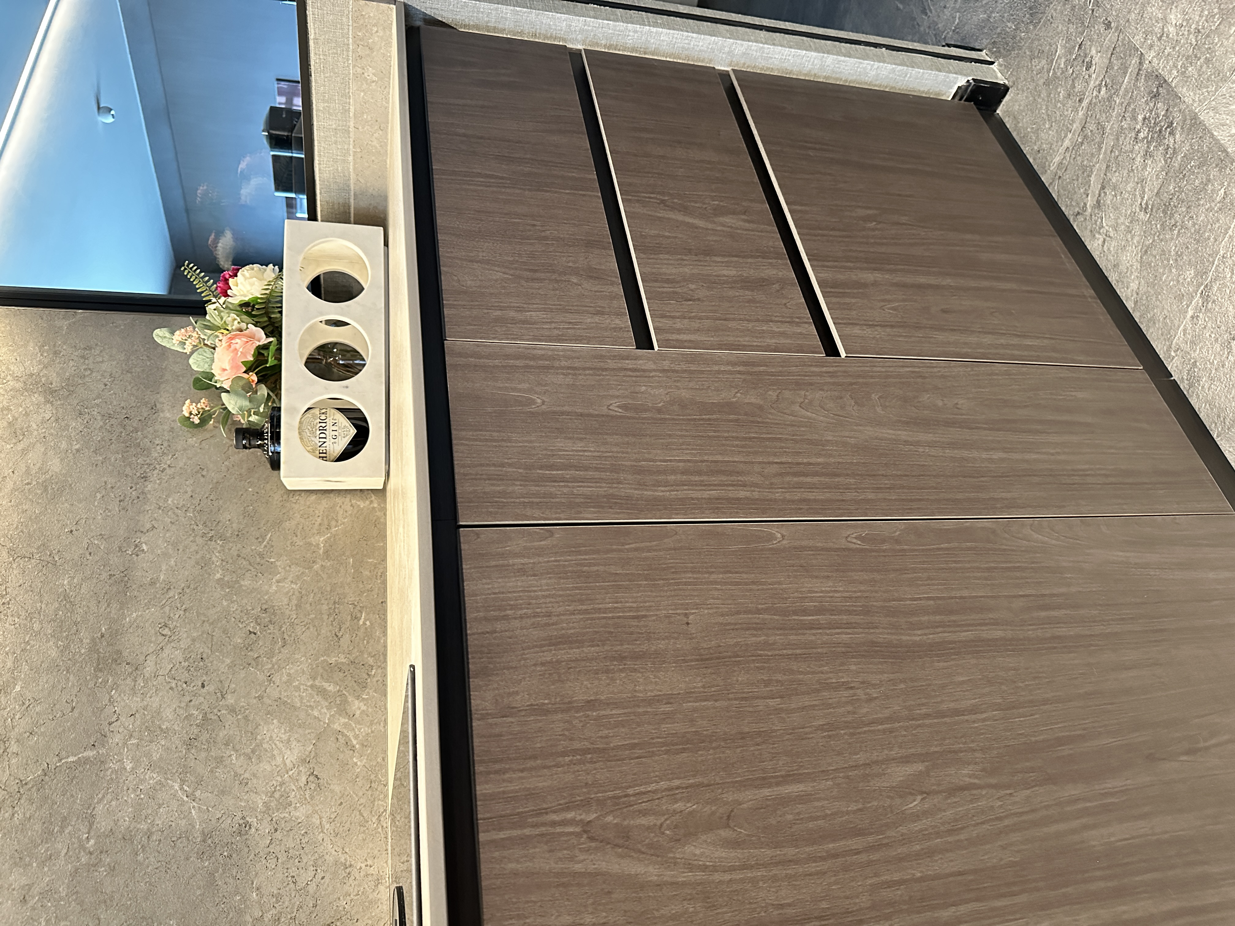 Maximizing Space with Style: Our Minimalist Luxe Kitchen Setup - modern cabinetry, contemporary design, dark wood finish