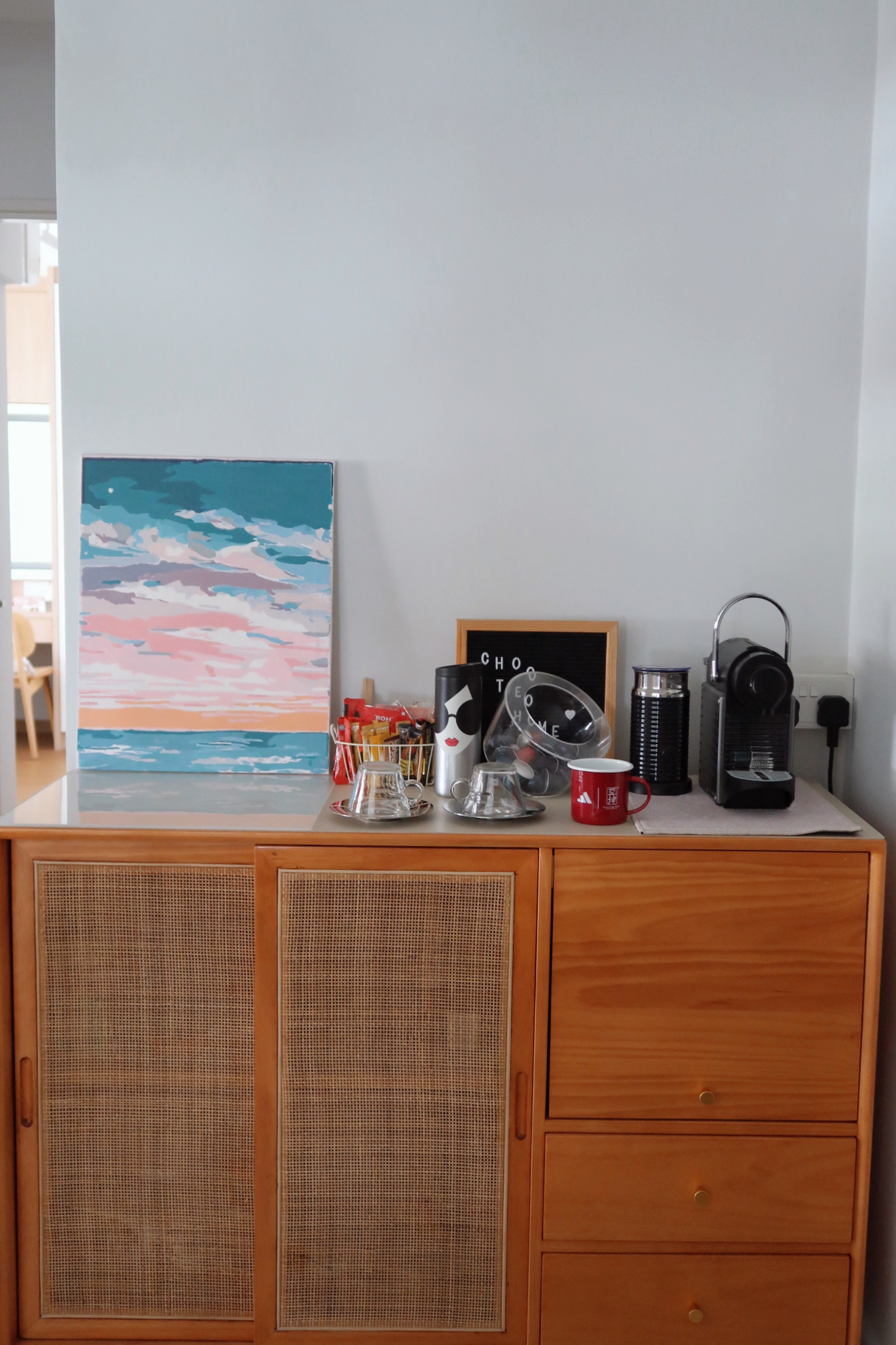 Bittersweet Weekend Routine - Sunshine after the Rain  - vibrant abstract painting, colorful sky, pastel clouds, modern art