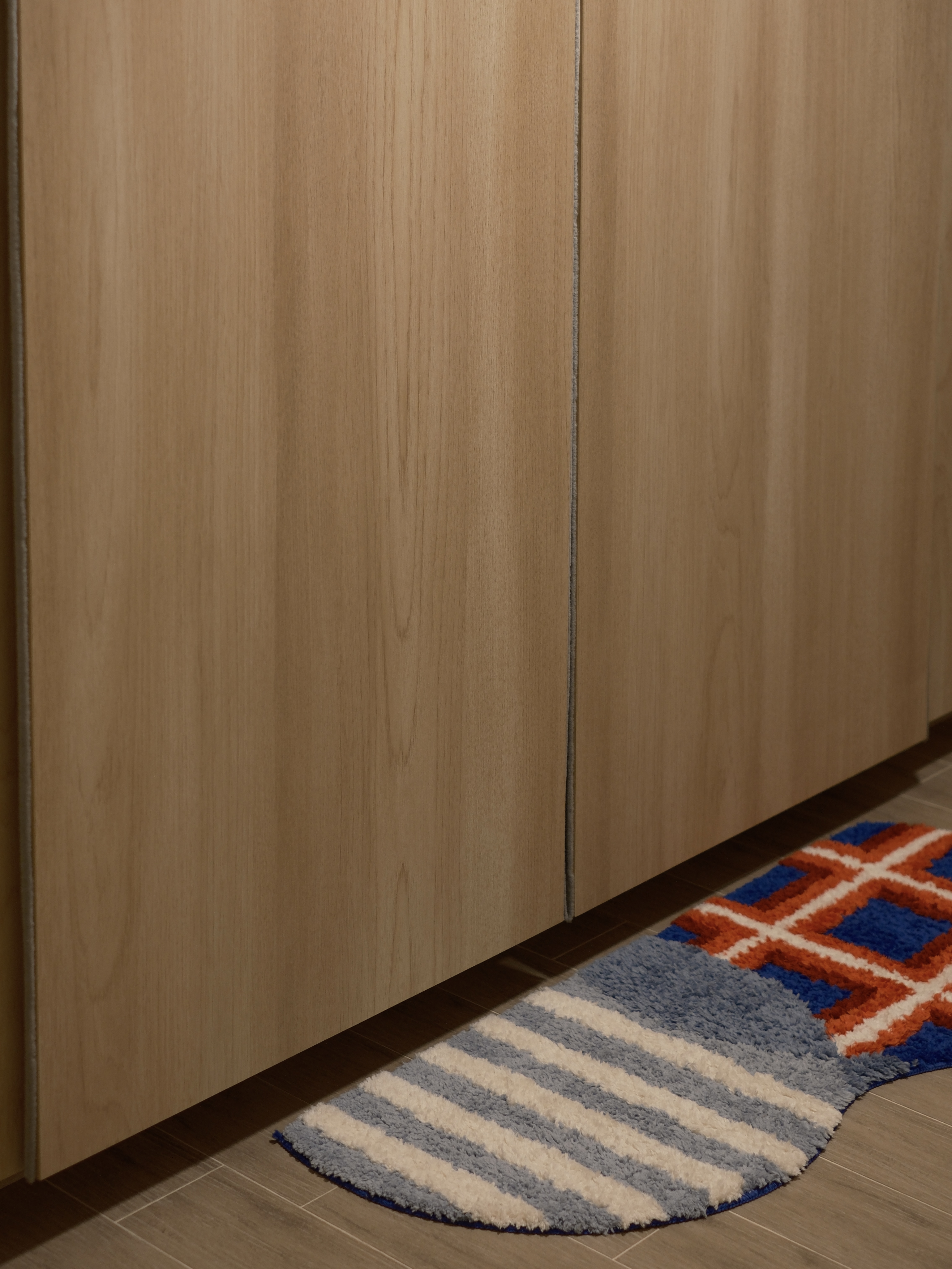 Blending Wardrobe and Study in One Space - Wooden wardrobe, wooden floor, wooden cabinet, wooden texture, light brown wood