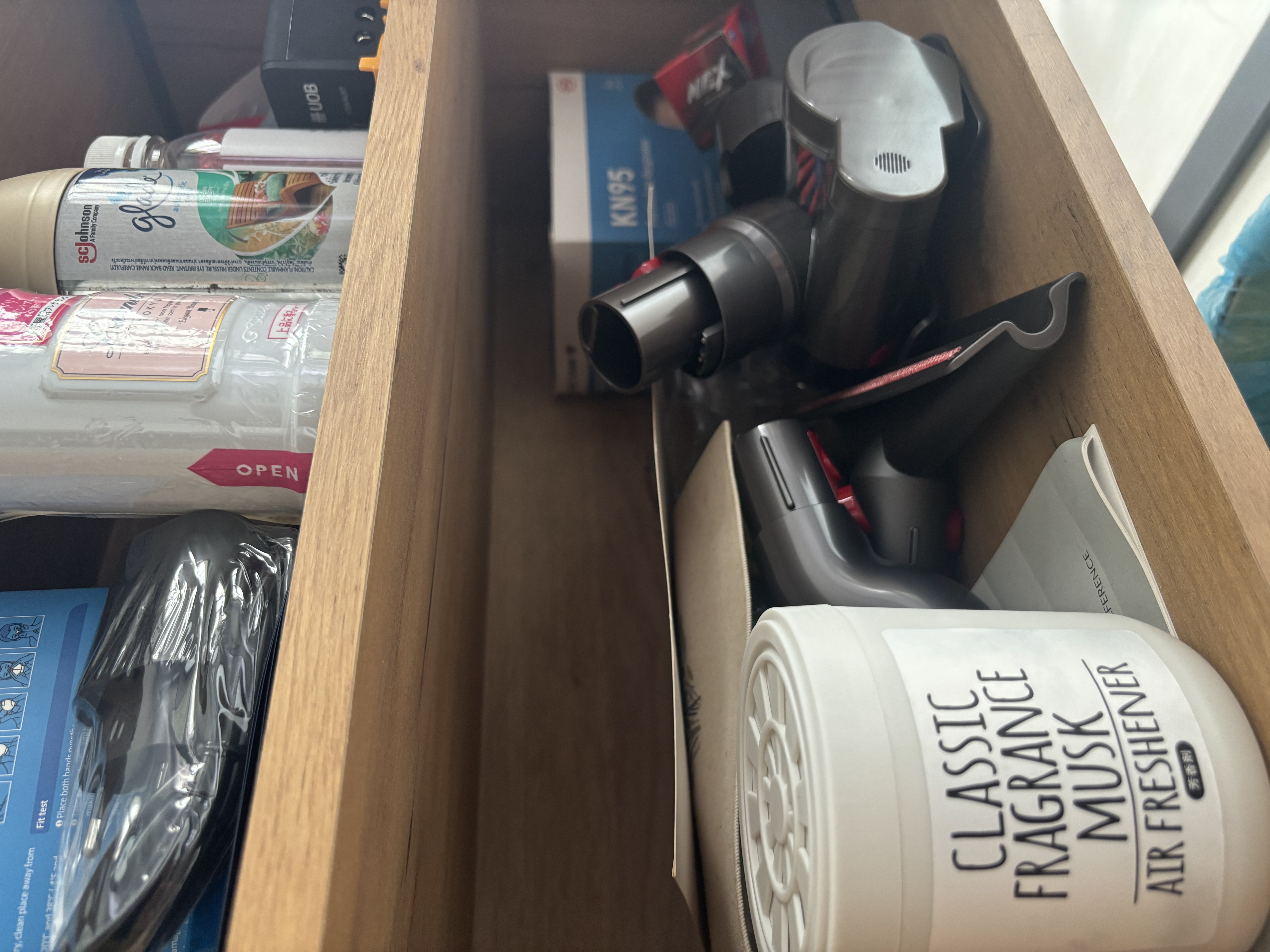 Our Living Room Sideboard Tour - furniture drawer, wooden drawer, neatly organized, household items, storage solution