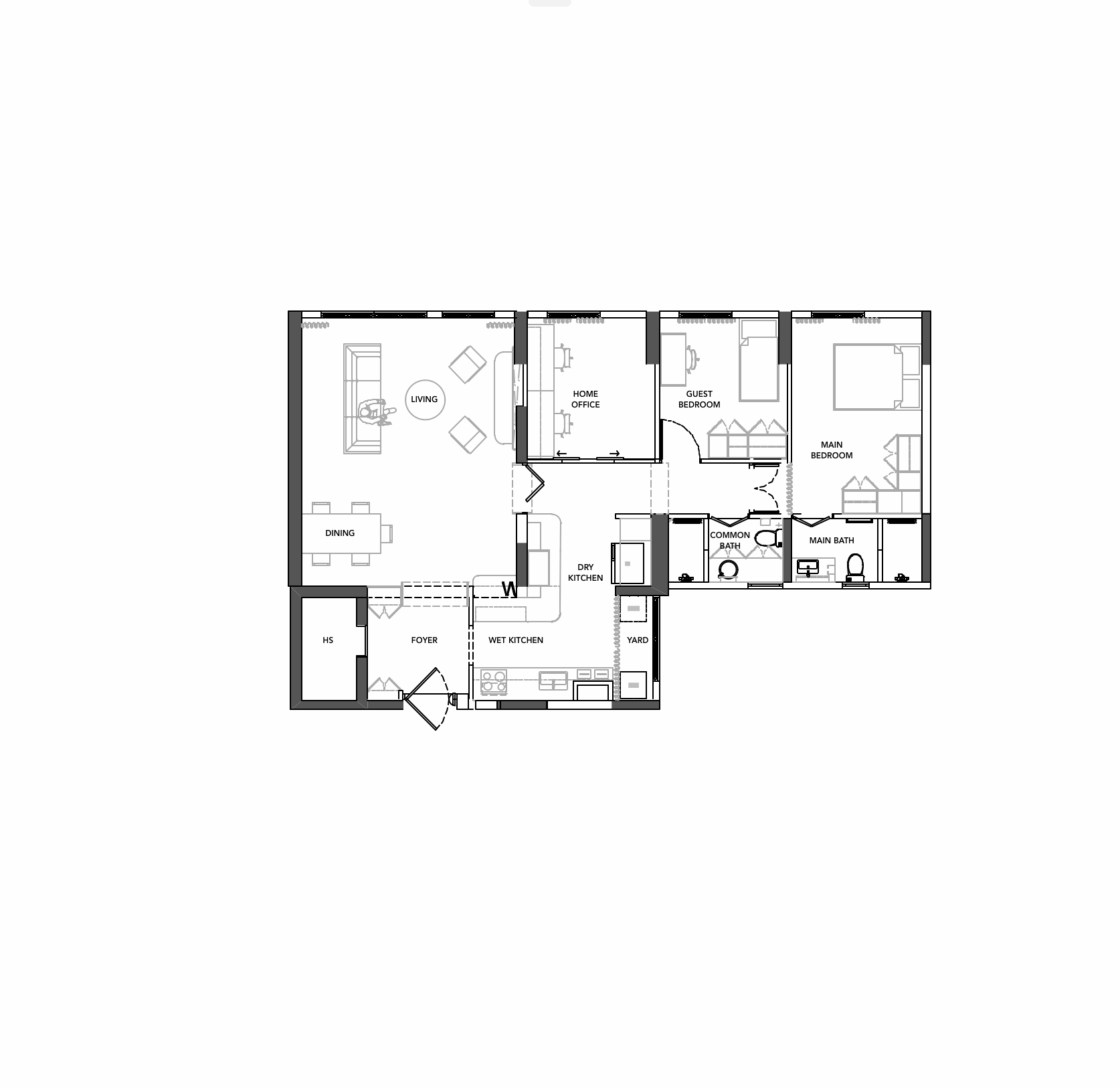 An Architectural Designer's Home Experiment: 5 Room BTO in the East - Living area, dining area, kitchen, bathroom, bedroom
