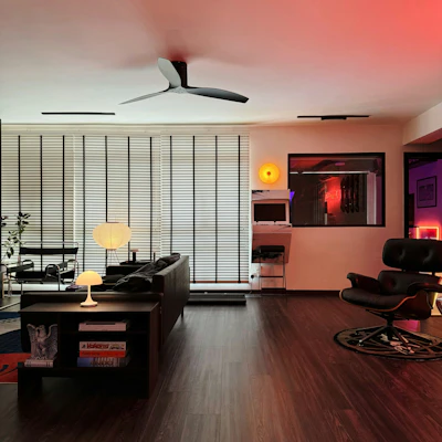 Customer home photo 7: A Dark Mid-Century Modern Living Room That’s a Canvas of Creativity