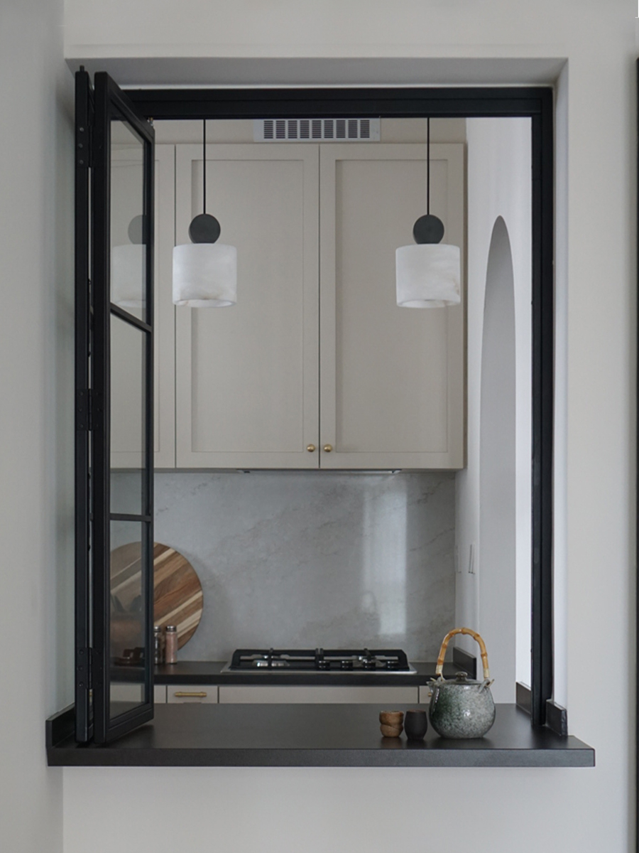 An Architectural Designer's Home Experiment: 5 Room BTO in the East - modern kitchen, minimalist design, open shelf, black