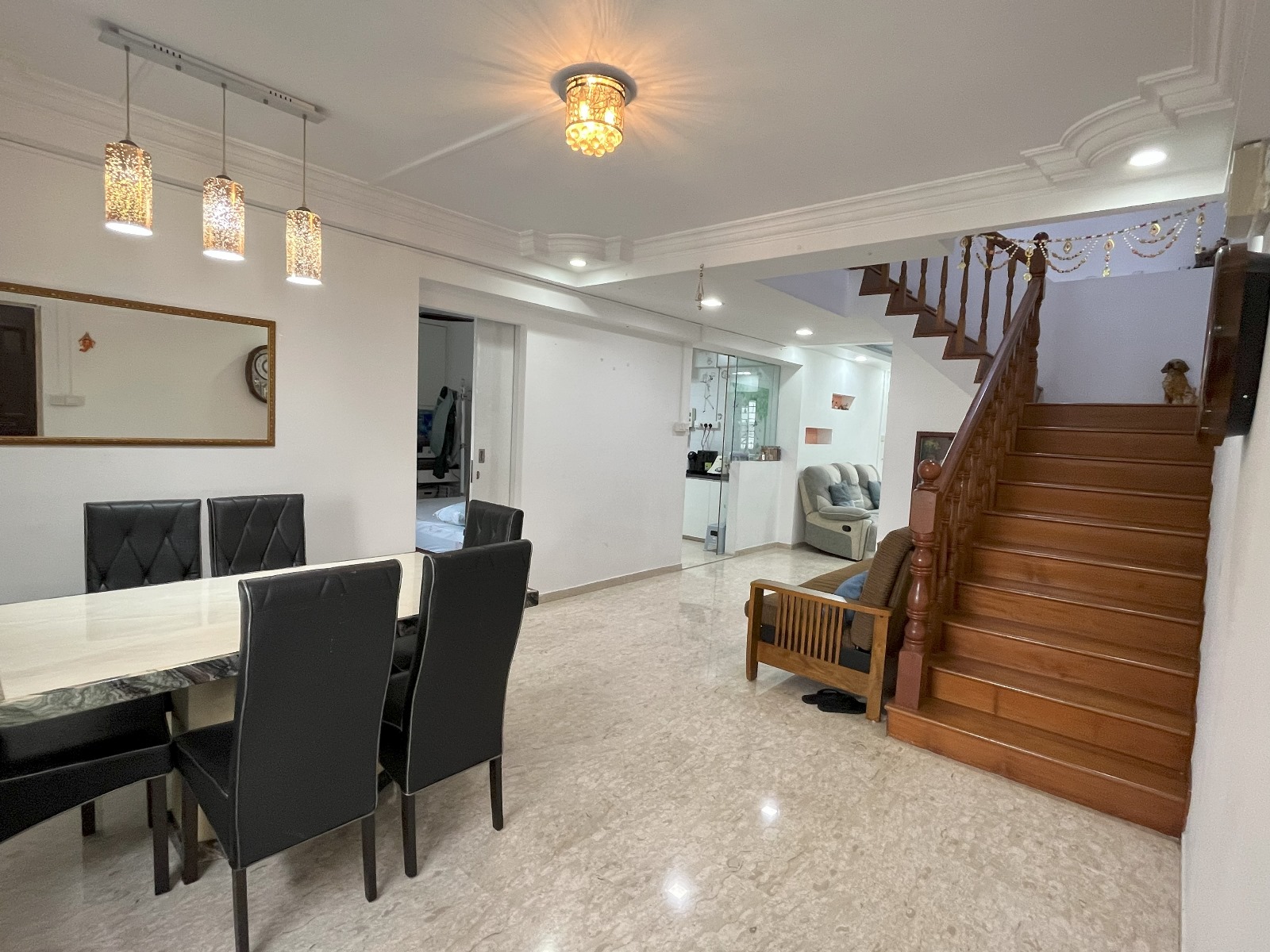 Journey to the west - The beginning of a Modern, Minimalist Maisonette - modern dining room, elegant chandelier, wooden