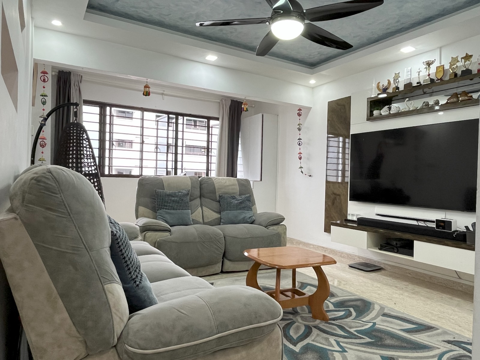 Journey to the west - The beginning of a Modern, Minimalist Maisonette - Modern living room with grey sofa, comfortable