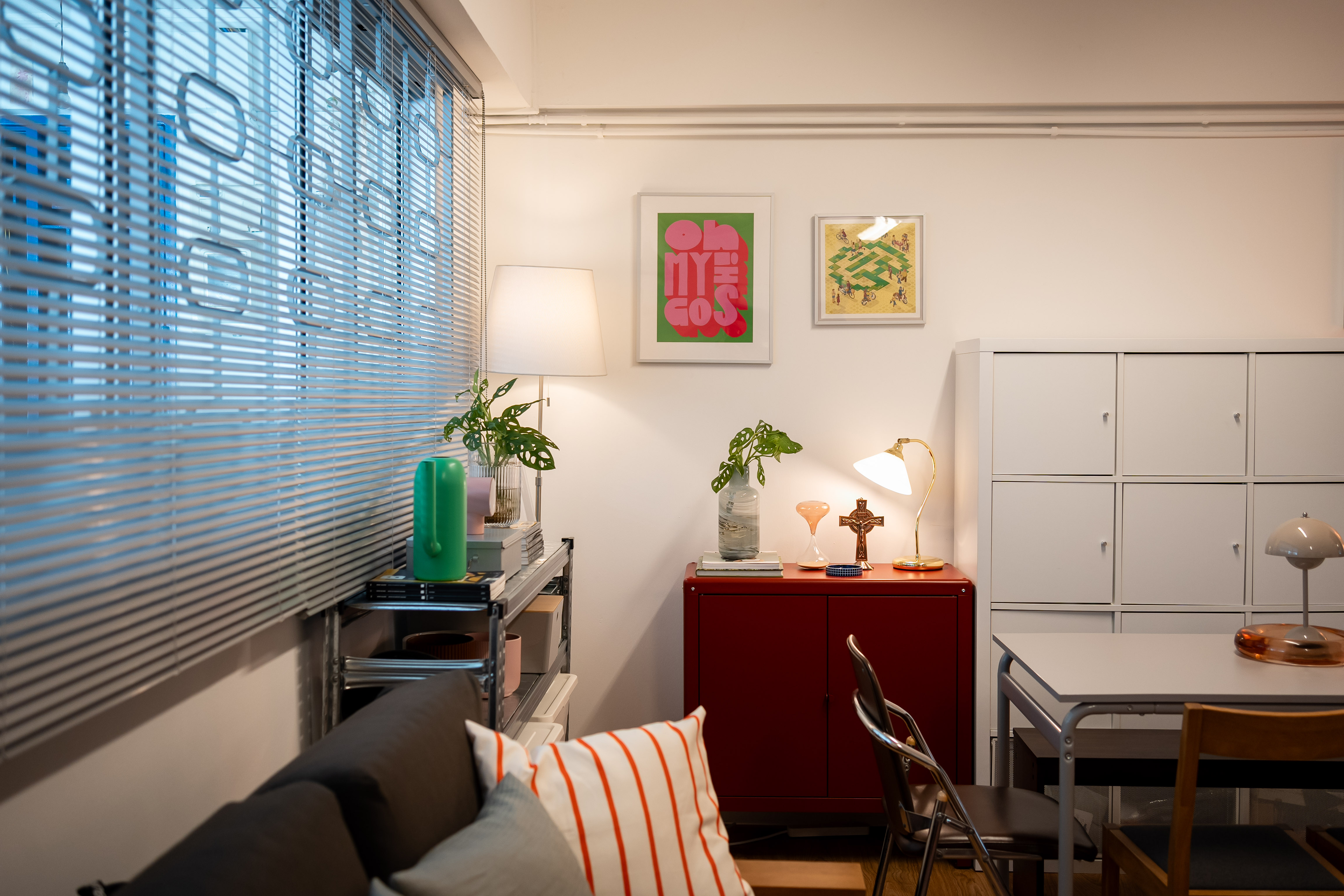 Inside a Photographer’s Vibrant Living Room Studio with Eclectic Charm - Modern living room, cozy corner, minimalist decor