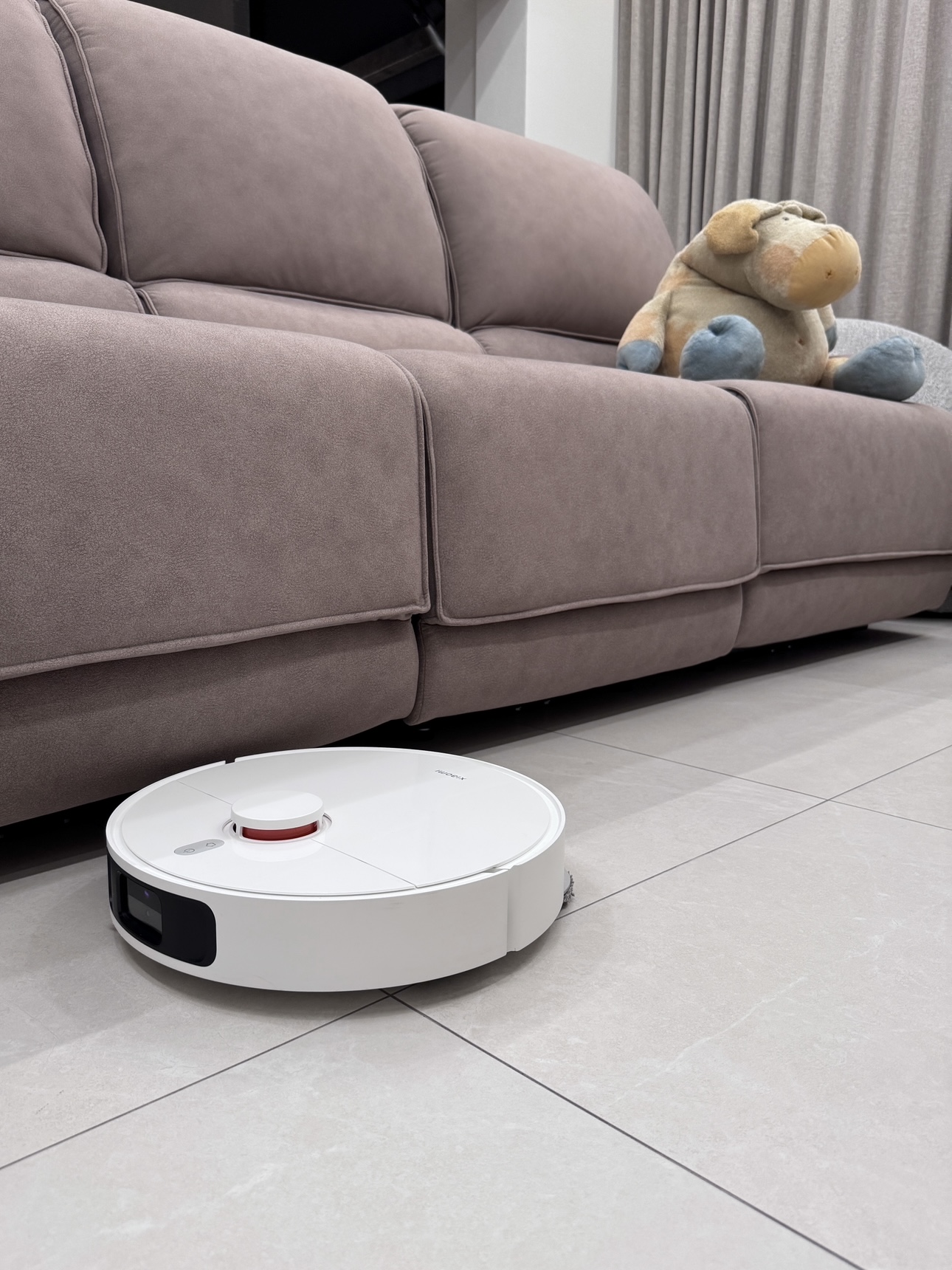 The Heart of our Maisonette : The Living Room - Cozy and Functional - Modern living room, cozy sofa, plush cushions, soft