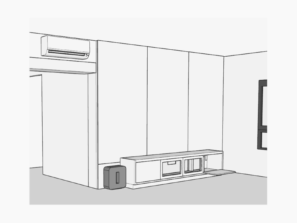 Living Room | Simple and Stylish | 5rm BTO in Tampines - Compact kitchen design with built-in appliances, Air conditioning