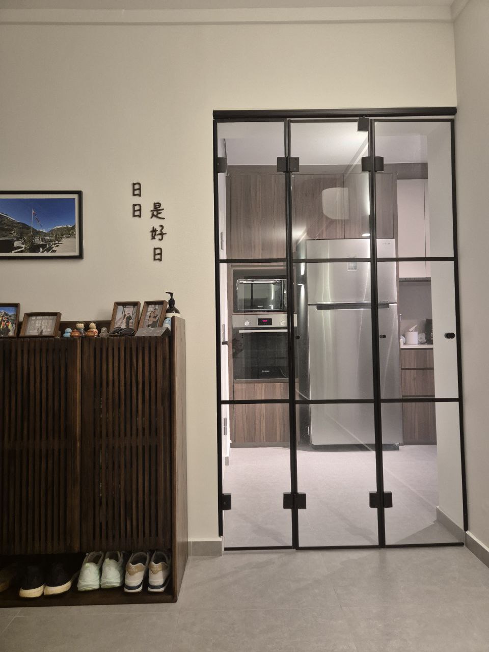 Kitchen: build our dream kitchen with us from scratch (literally) - Modern kitchen with sleek design, glass doors, wooden
