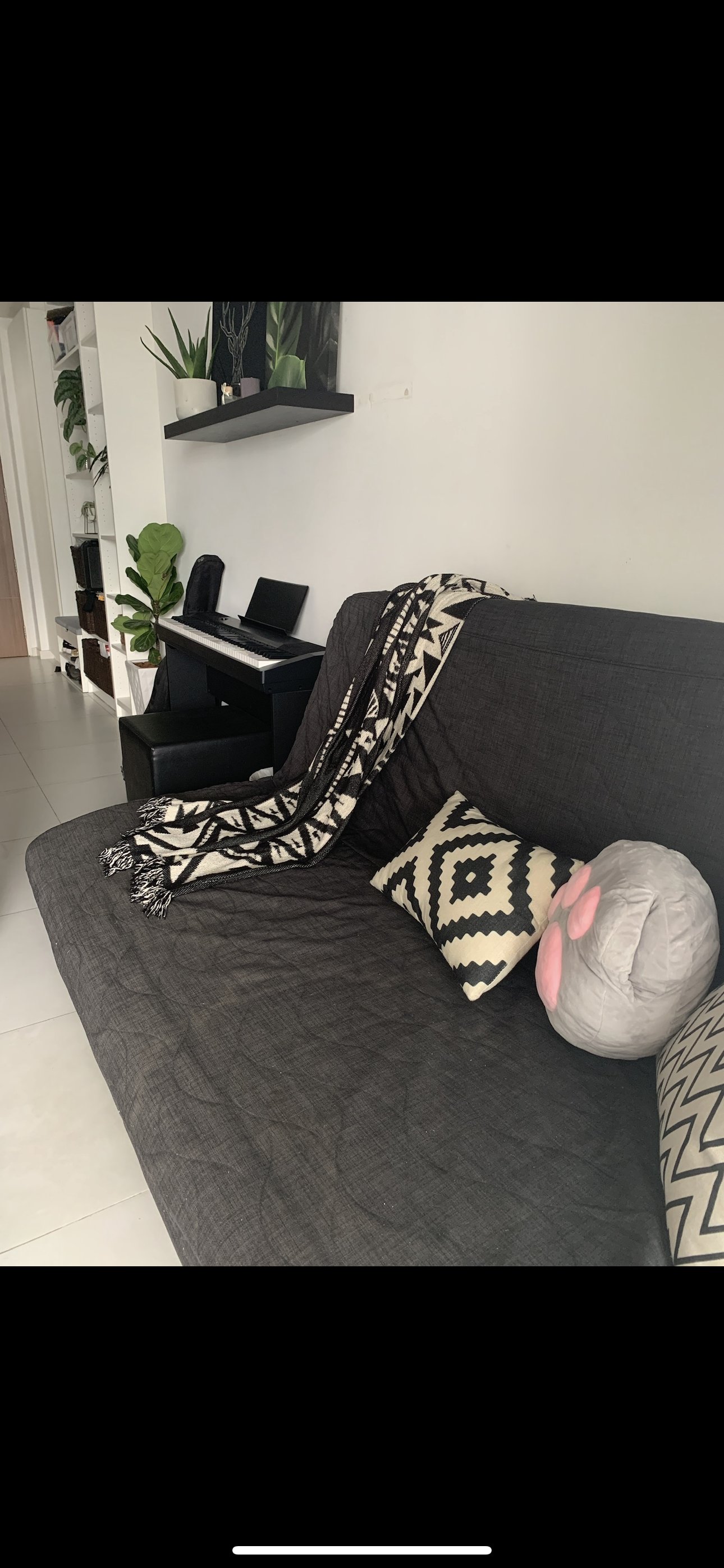 Before & After: Our Living Room During Different Eras Of Our Lives - modern living room, cozy space, minimalist decor, black