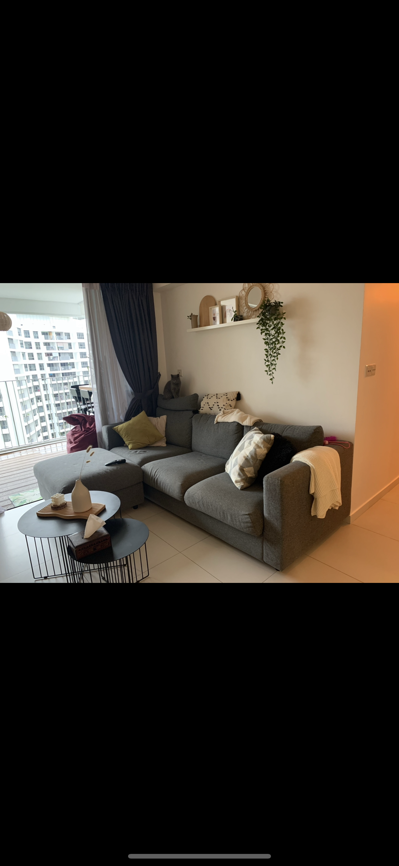 Before & After: Our Living Room During Different Eras Of Our Lives - Modern living room, cozy atmosphere, gray sofa