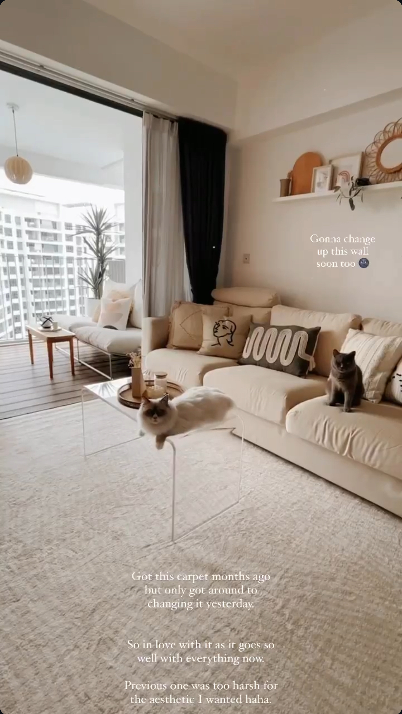 Before & After: Our Living Room During Different Eras Of Our Lives - Modern living room, cozy atmosphere, beige sofa