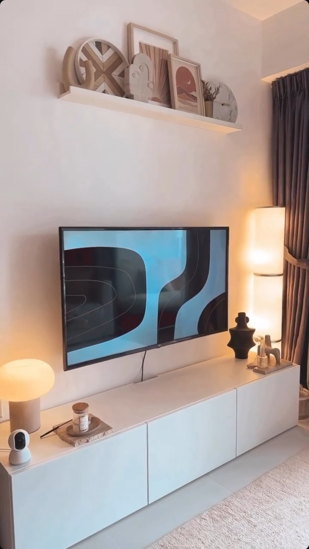 Before & After: Our Living Room During Different Eras Of Our Lives - Modern living room, minimalist decor, sleek TV stand