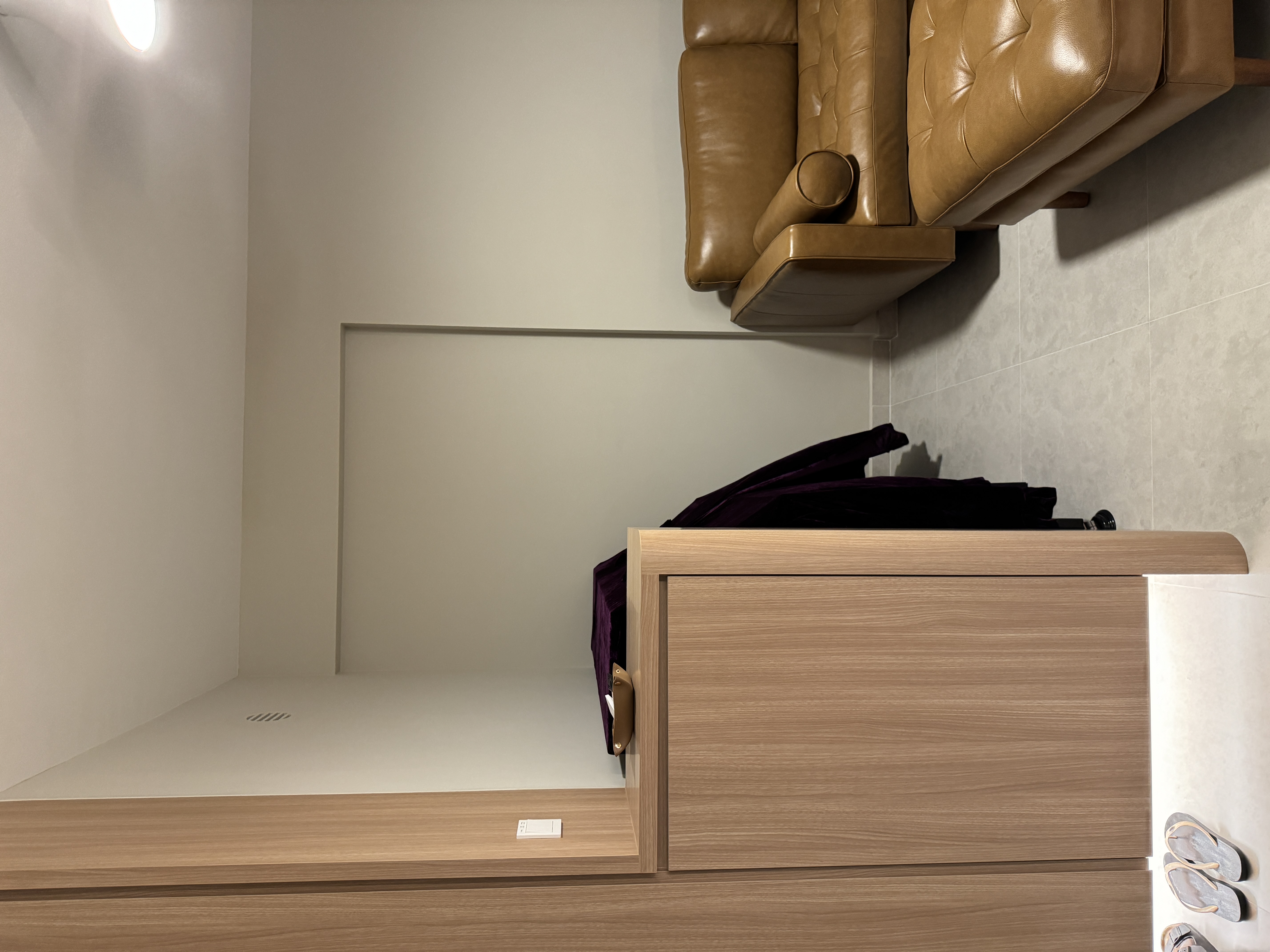 Japandi x Scandi fusion 4-room BTO - Wooden nightstand, beige wall, modern design, minimalist decor, wooden furniture, light