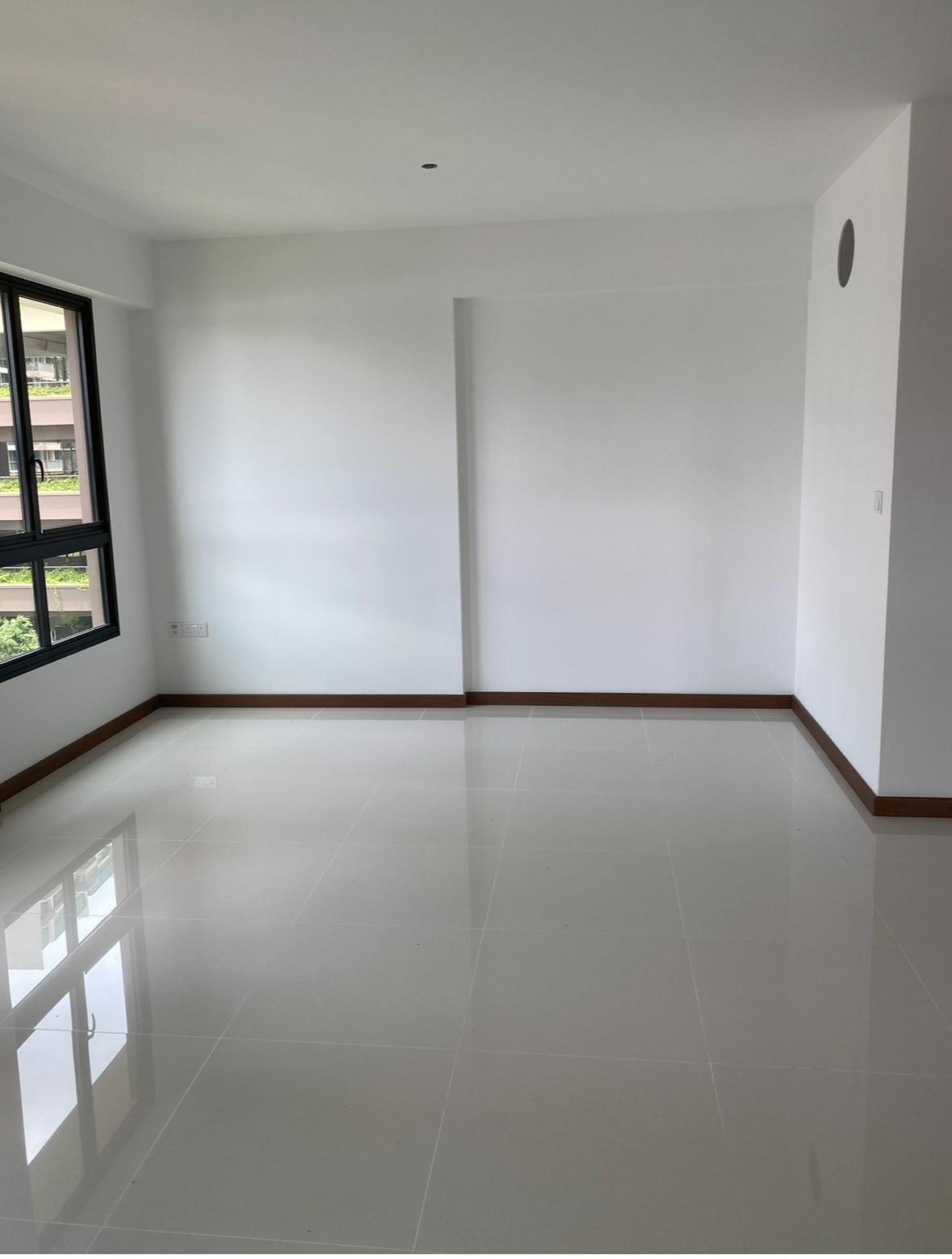 Before and After: All about the Details! - Modern minimalist apartment, spacious interior, clean white walls, large window