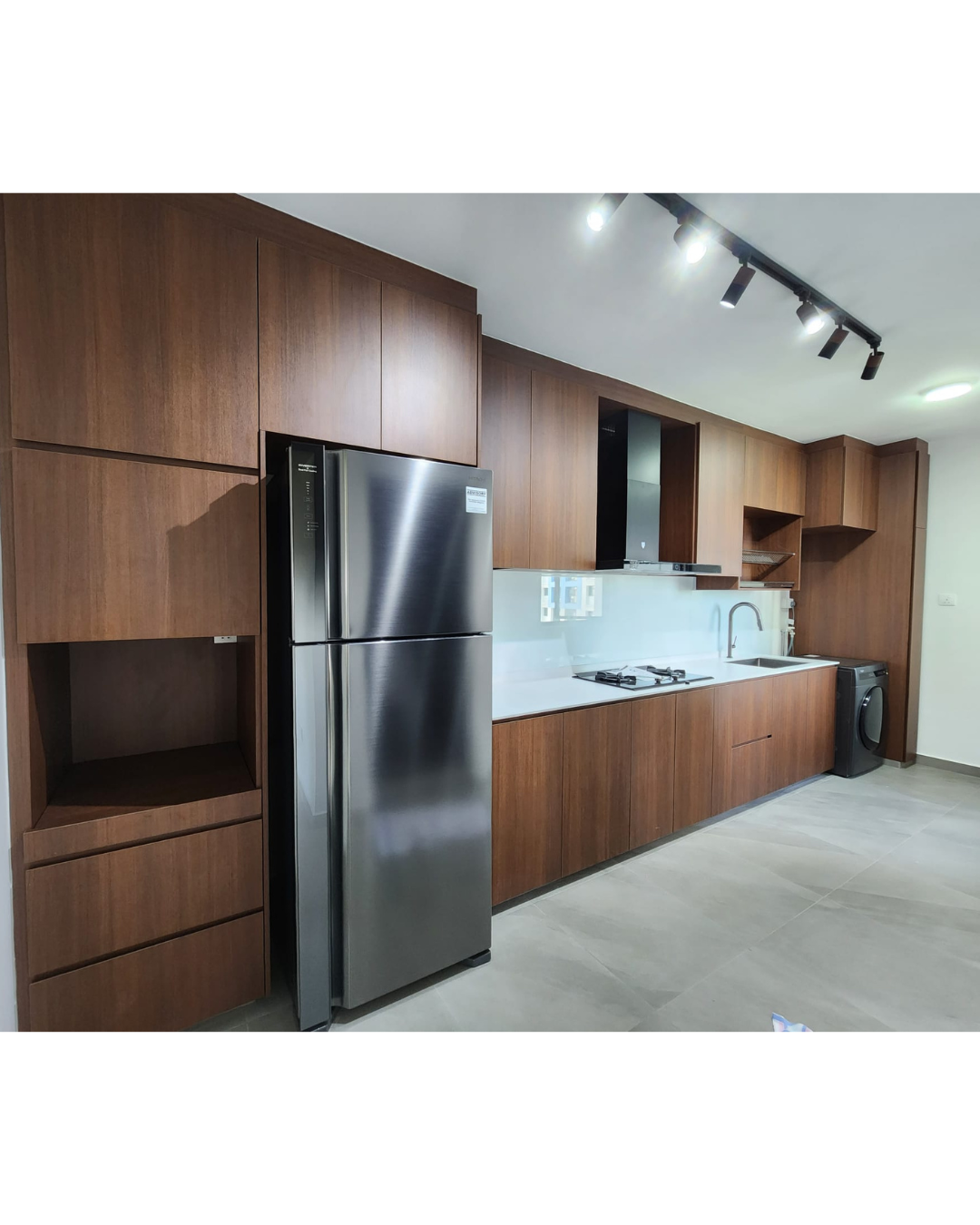 Kitchen Transformation: From ‘Before’ to Our Dream ‘After’ - Wooden cabinetry, stainless steel refrigerator, modern kitchen