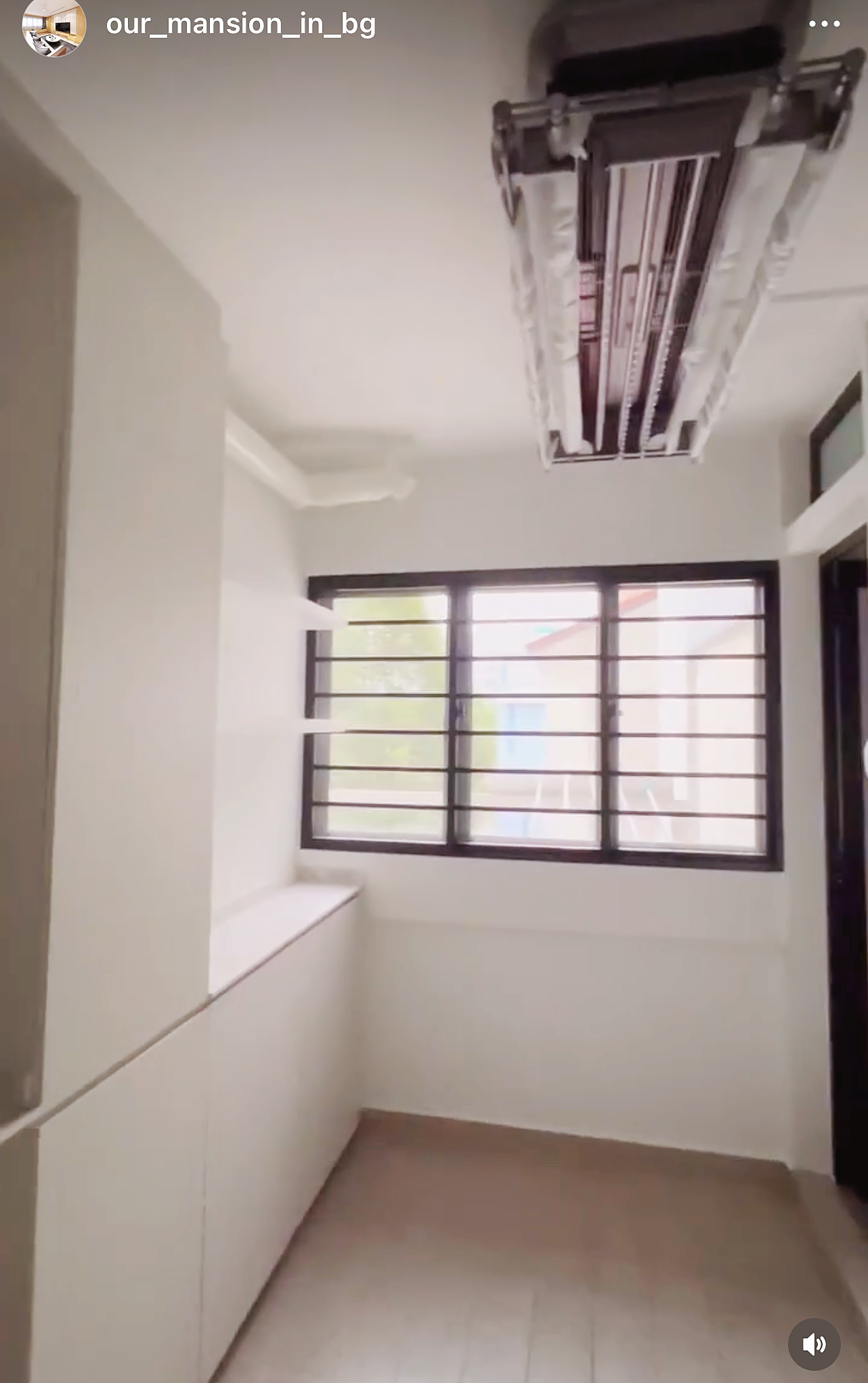 An all white kitchen separated  into wet and dry areas - Air conditioner, room interior, white walls, ceiling fan, window