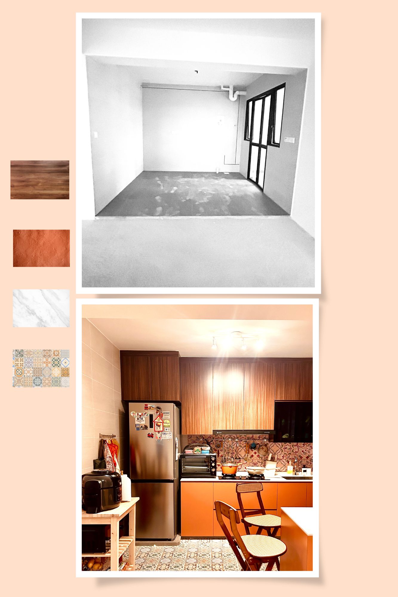 Our open and minimalist  Terra Boho Kitchen! - Modern kitchen and living room, minimalist design, open floor plan