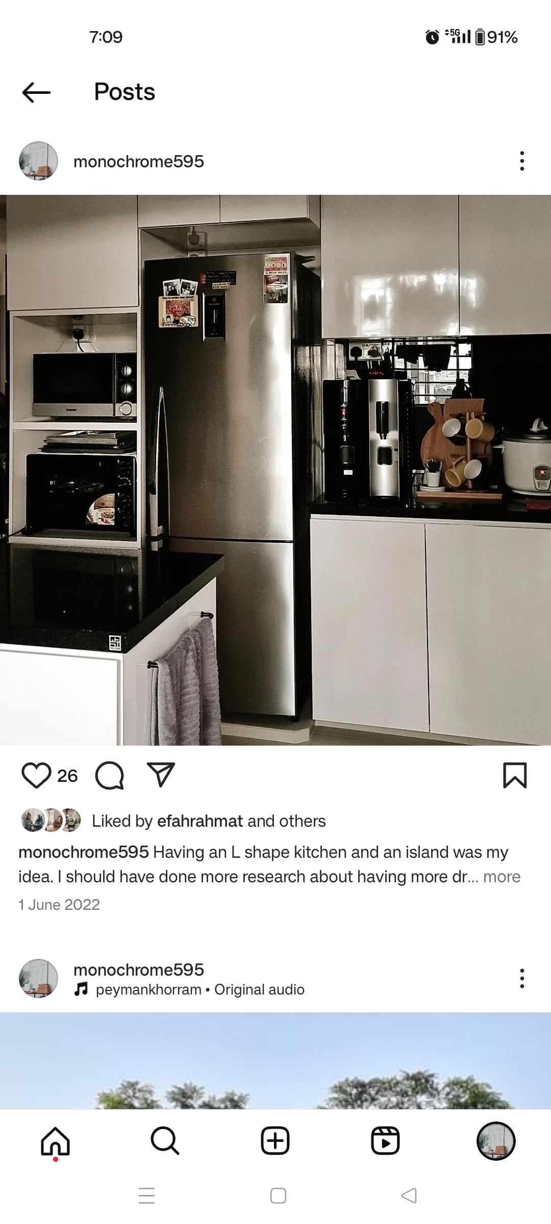 Our airy black & white kitchen! - Modern kitchen, minimalist design, L-shaped layout, island countertop, stainless steel