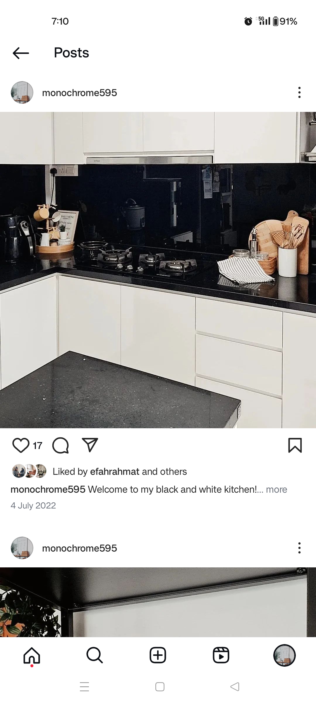 Our airy black & white kitchen! - Modern kitchen design with black and white accents, Sleek kitchen countertops and