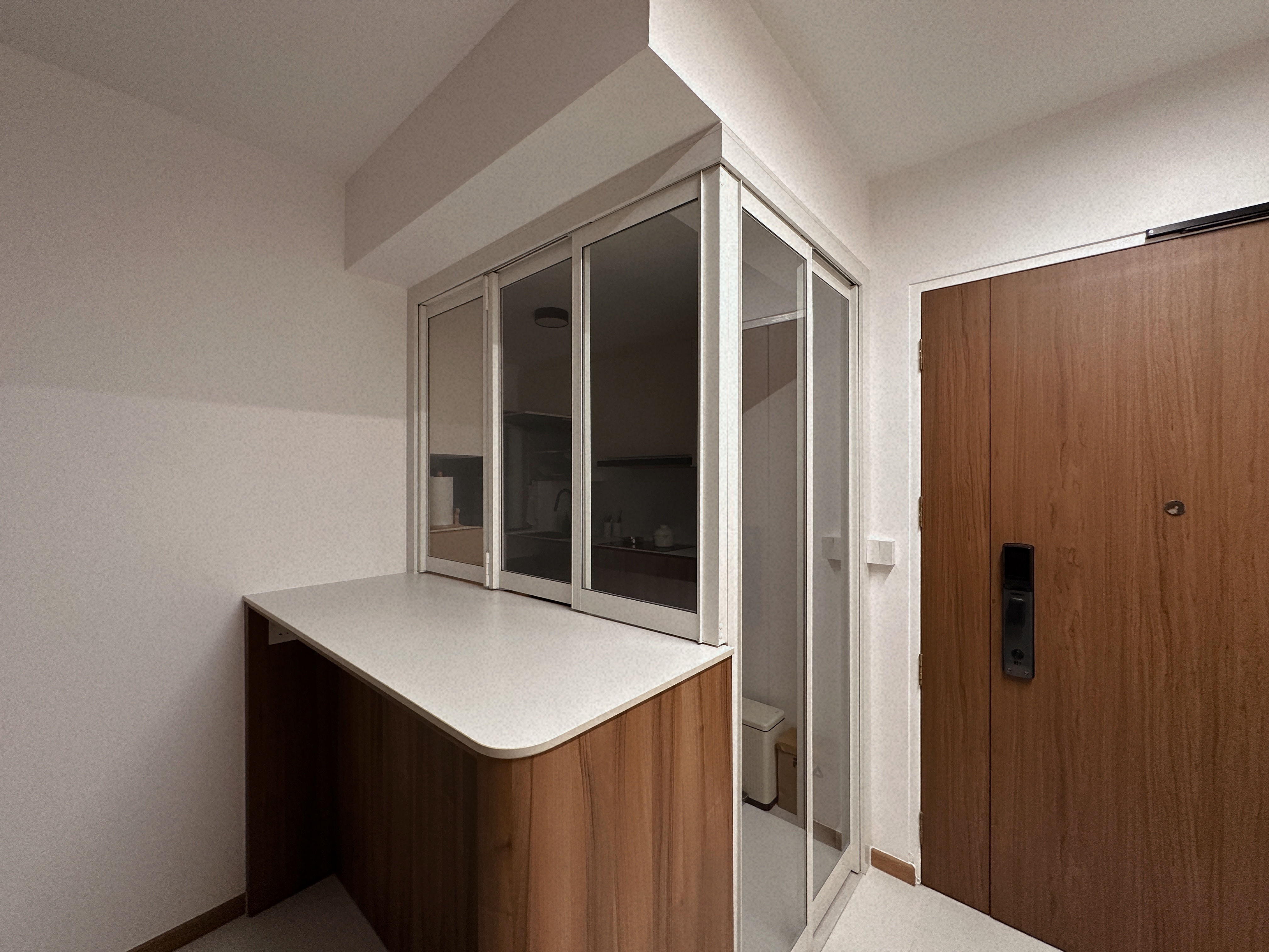 Our Open-Close Kitchen: Where Maximum Enjoyment Meets Minimum Chores - Wooden cabinetry, glass doors, minimalist design