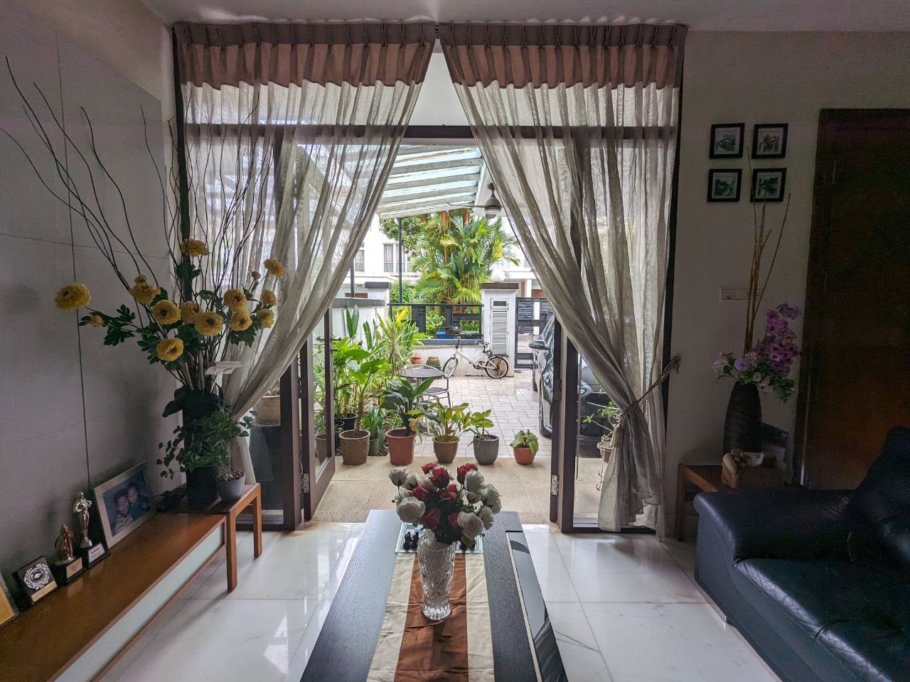 Inside our modern minimalistic sanctuary designed like a hotel  - Floral arrangements, indoor garden, living room, balcony