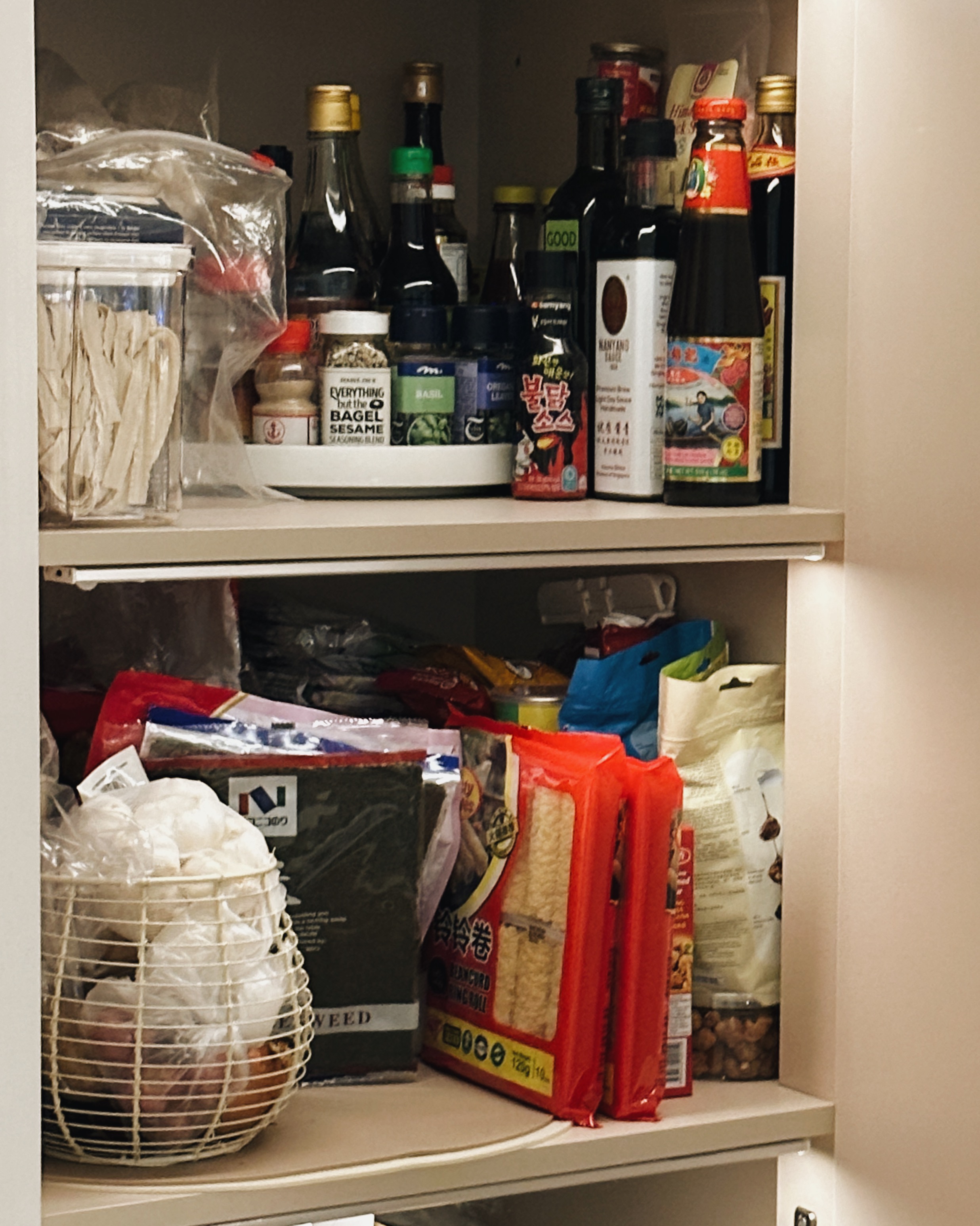 Minimalist Kitchen Essentials: Making the Most of Small Condo Spaces - Soy sauce, vinegar, chili sauce, sesame seeds, instant
