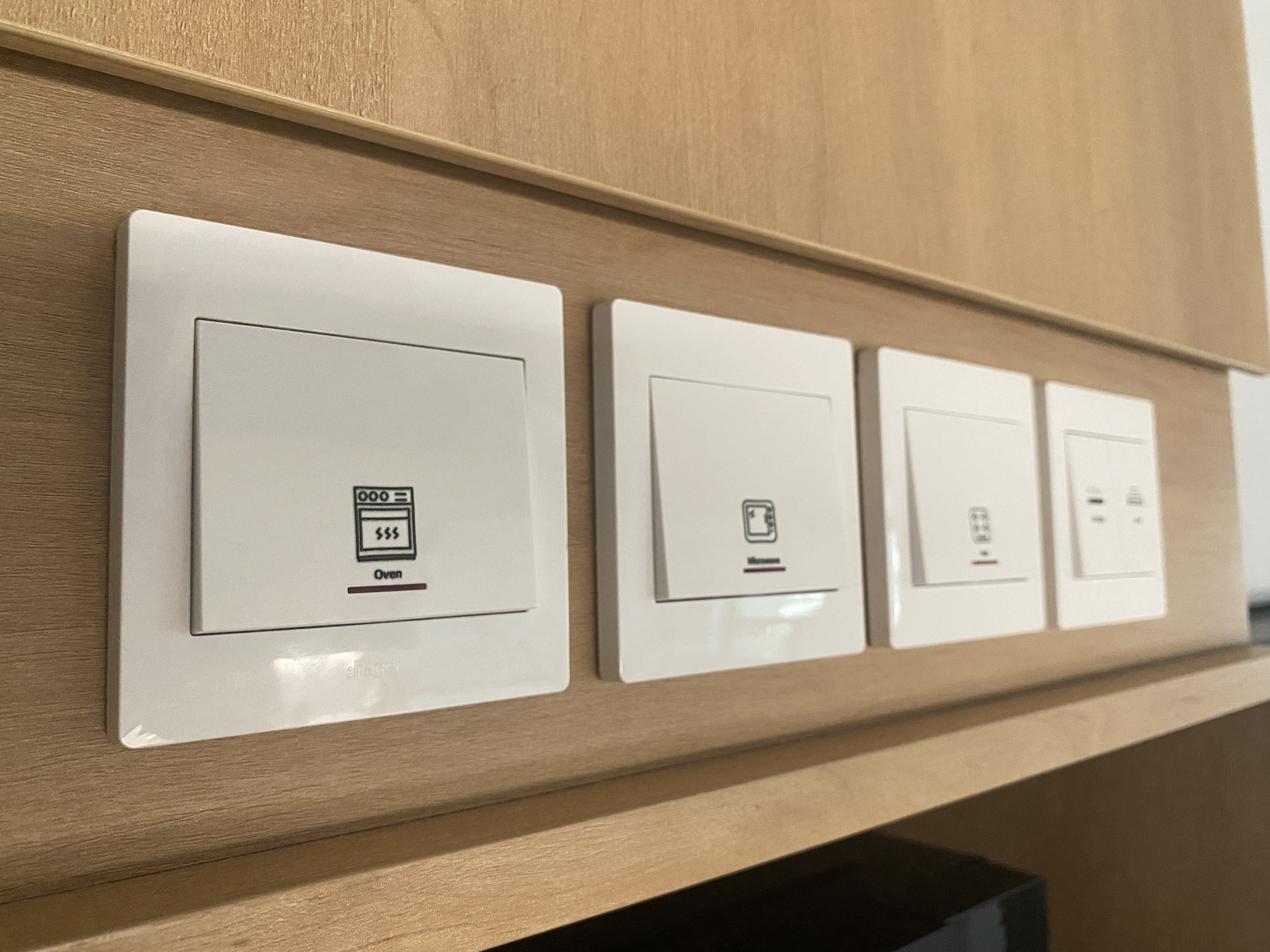 Kitchen: Multifunctional Space Combining Laundry and Cooking Area - White control panel, modern design, wall-mounted, control