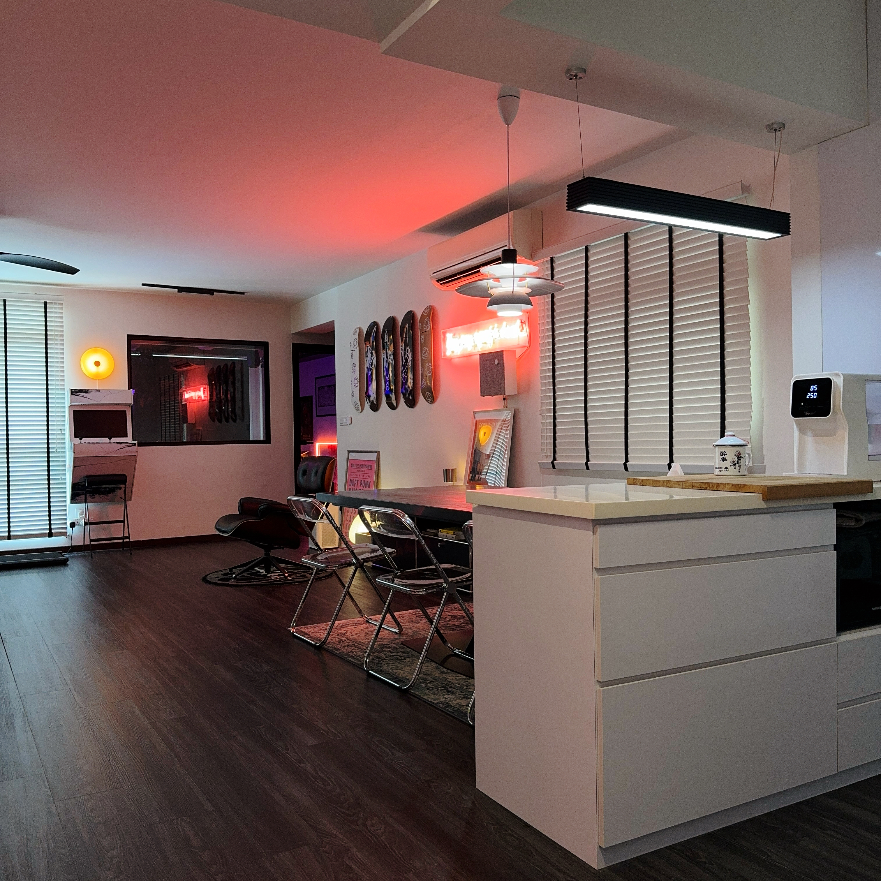 $31K Renovation Budget 5-Room HDB Mid-Century & Eclectic - Modern kitchen and living room, contemporary design, stylish